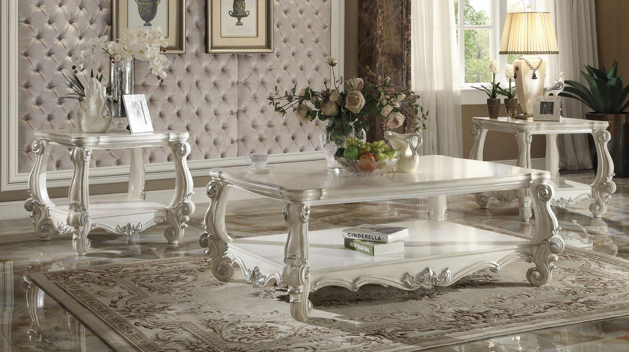 JVmoebel Beistelltisch Weißer Couchtisch aus Holz mit modernem Design von CoCo-Furniture (1-St), Made in Europa