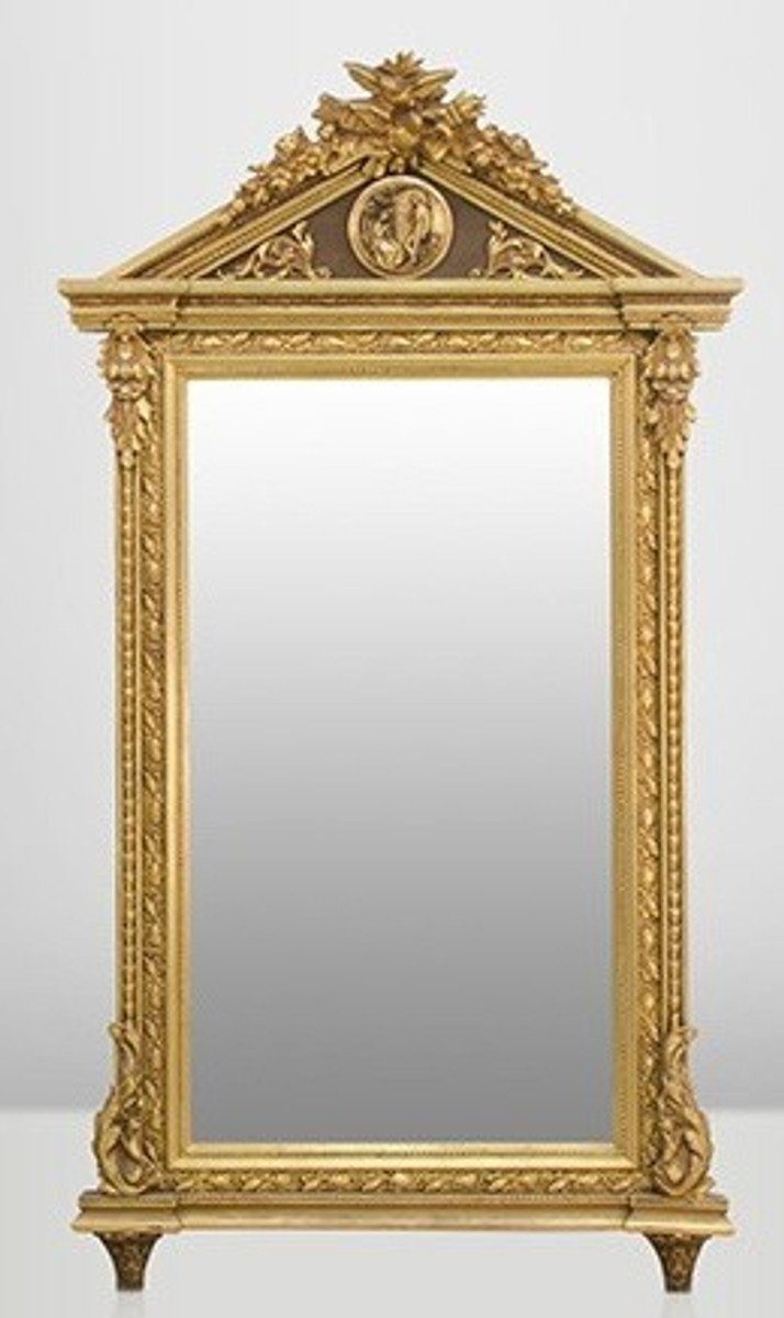 Casa Padrino Barockspiegel Barock Wand Spiegel Gold H 204 cm B 113 cm - Edel & Prunkvoll
