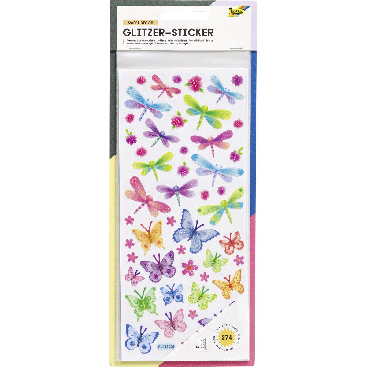 Folia Max Bringmann KG Sticker folia Glitzer Sticker Sweet Decor 274 Stück