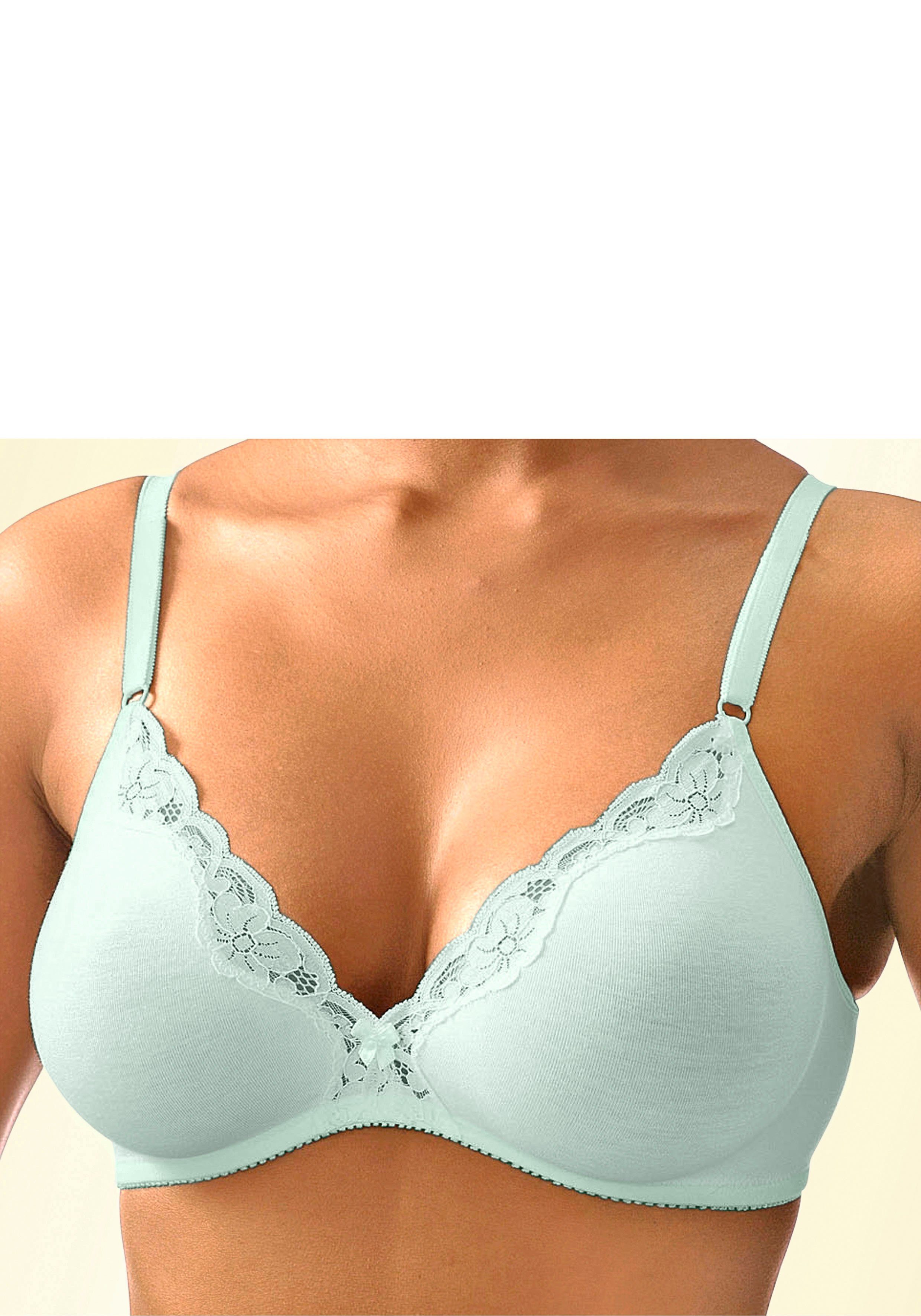 petite fleur by Lascana Bralette-BH (Packung, 2 Stück) ohne Bügel aus Baumwolle mit Spitze, bequemer BH – Bild 5 von 5