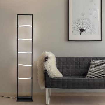 Globo LED Stehlampe, LED-Leuchtmittel fest verbaut, Warmweiß, LED Stehlampe Wohnzimmerleuchte Metall schwarz Aluminium L 135,4 cm
