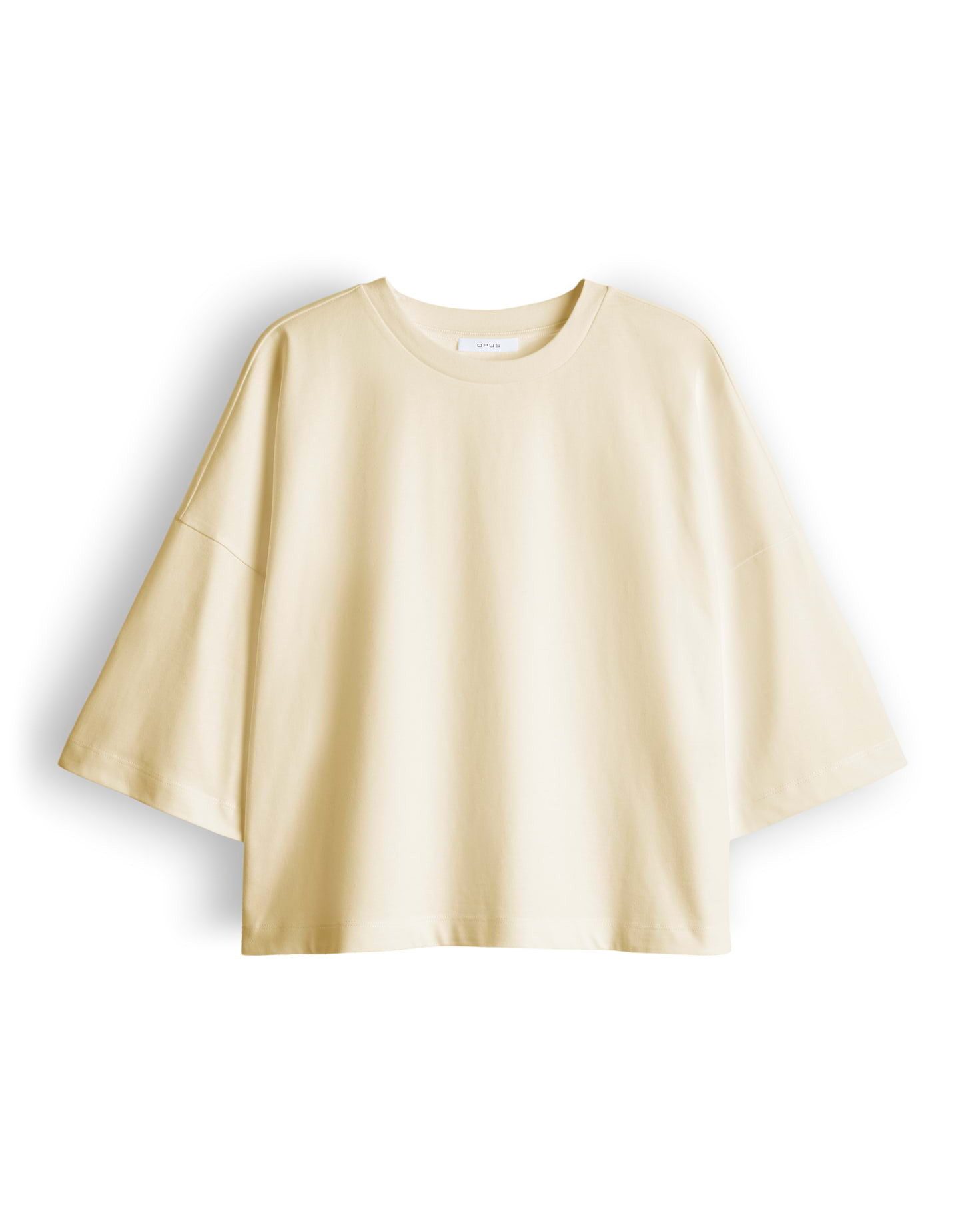 OPUS T-Shirt Boxy T-Shirt aus reinem Baumwolljersey Oversized Passform, Seitenschlitze für lässigen Look