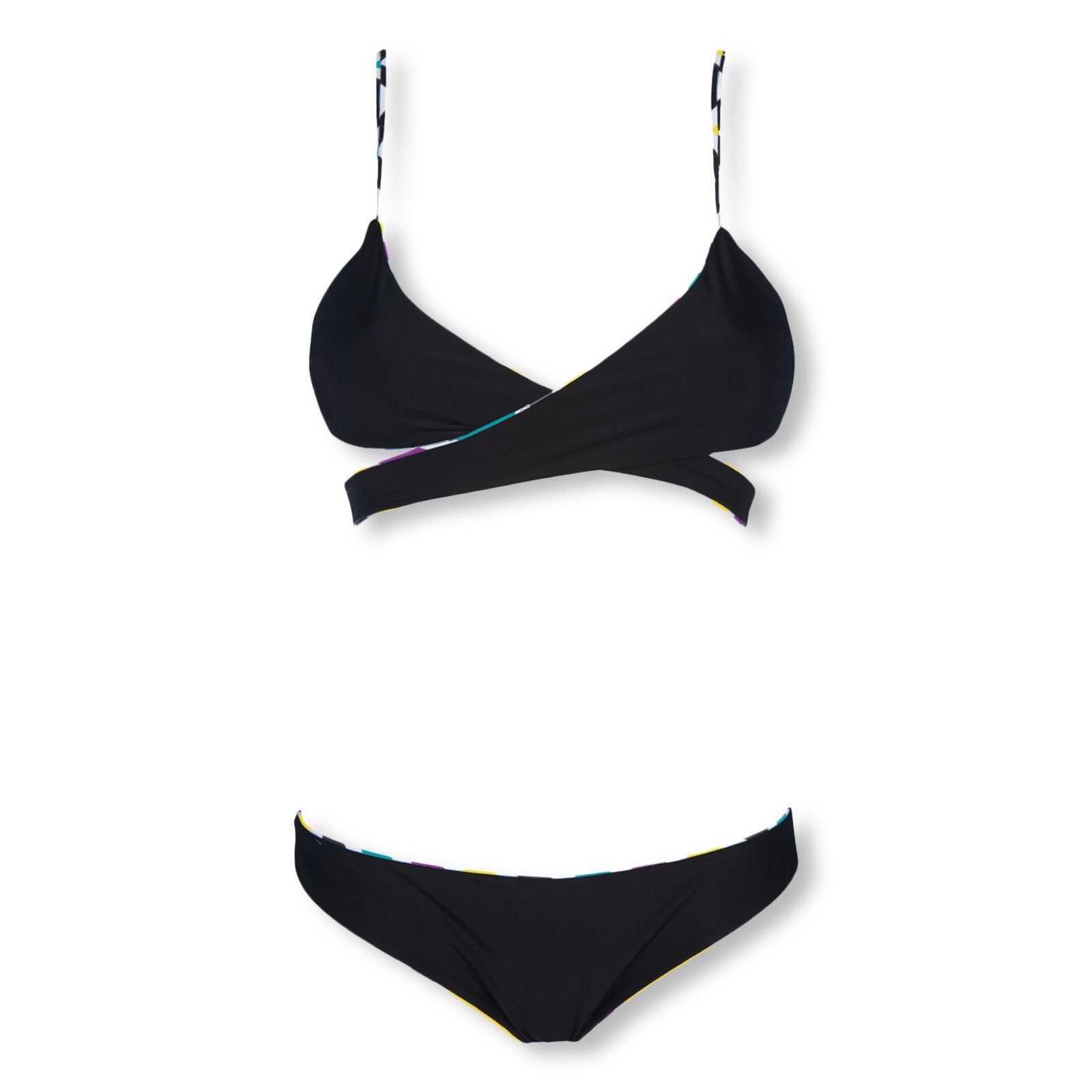 Arena Triangel-Bikini Bikini Traingle provenza einzigartigen Two multi-black im Pieces Reversible 930 Wendedesign