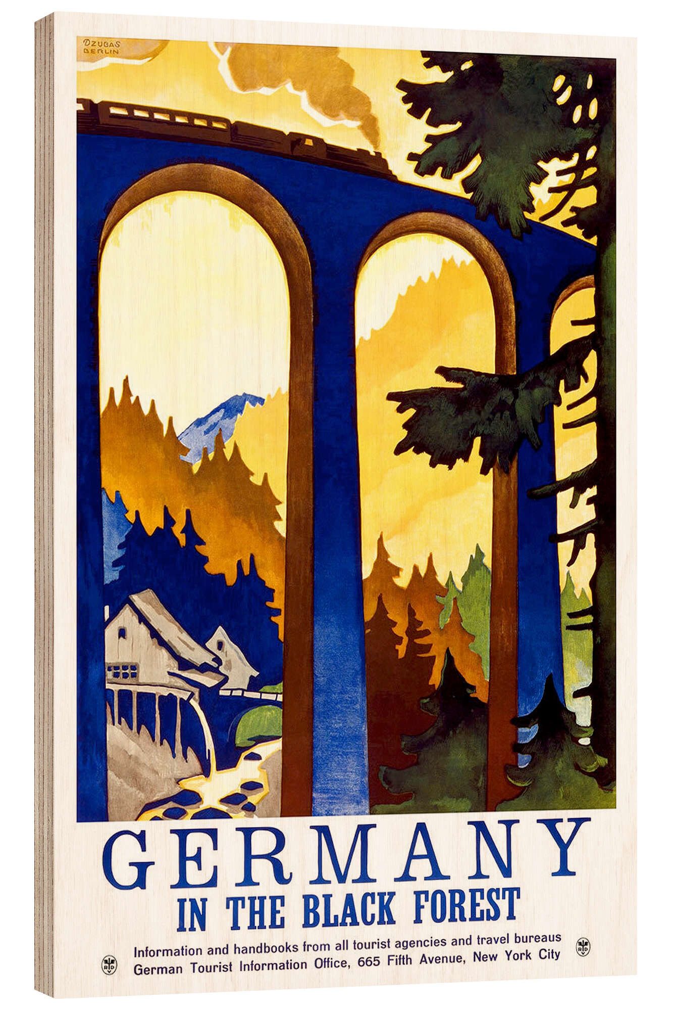 Posterlounge Wandbild Deutschland - Schwarzwald, Vintage Travel Collection, erhältlich als Poster, Leinwandbild, Wandsticker oder Acrylglasbild