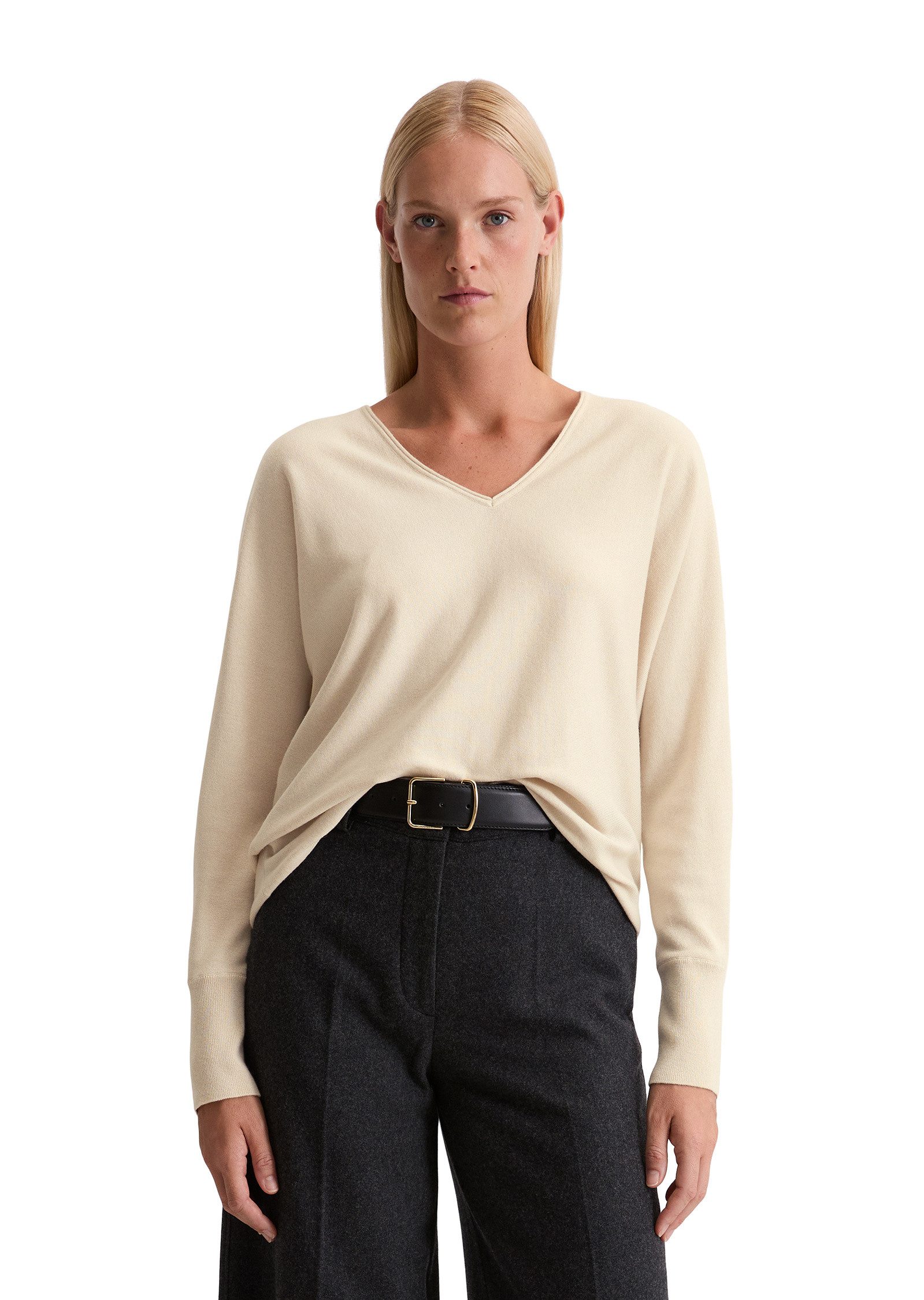 Strickpullover aus weichem Schurwolle-Viskose-Mix
