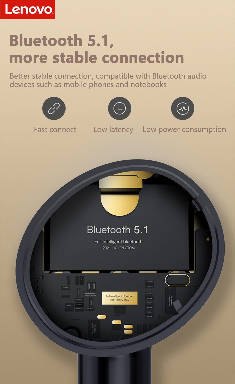 Pro Headset Wireless, Google Assistant, kabellos, Kopfhörer-Ladehülle Bluetooth-Kopfhörer Bluetooth X15 mit Siri, mit Touch-Steuerung Lenovo 250 mAh Schwarz) (True 5.1, Stereo -