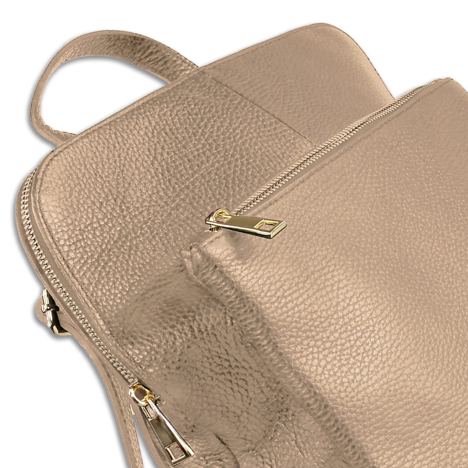 Toscanto Cityrucksack Toscanto Damen Cityrucksack Leder, Damen Cityrucksack Leder, taupe, beige ca. 30cm x ca. 34cm