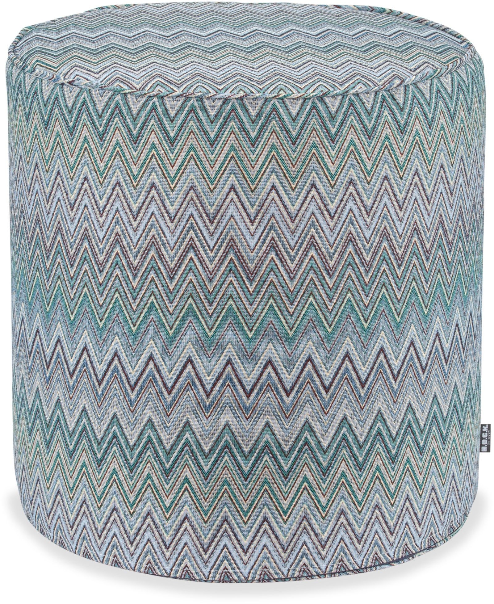 H.O.C.K. Sitzhocker H.O.C.K. Pablo Outdoor Hocker Pouf rund mit Keder ø60x40cm blue sun, Hocker, Sitzhocker, Pouf Hocker, Barhocker - wetterfest, vielseitig