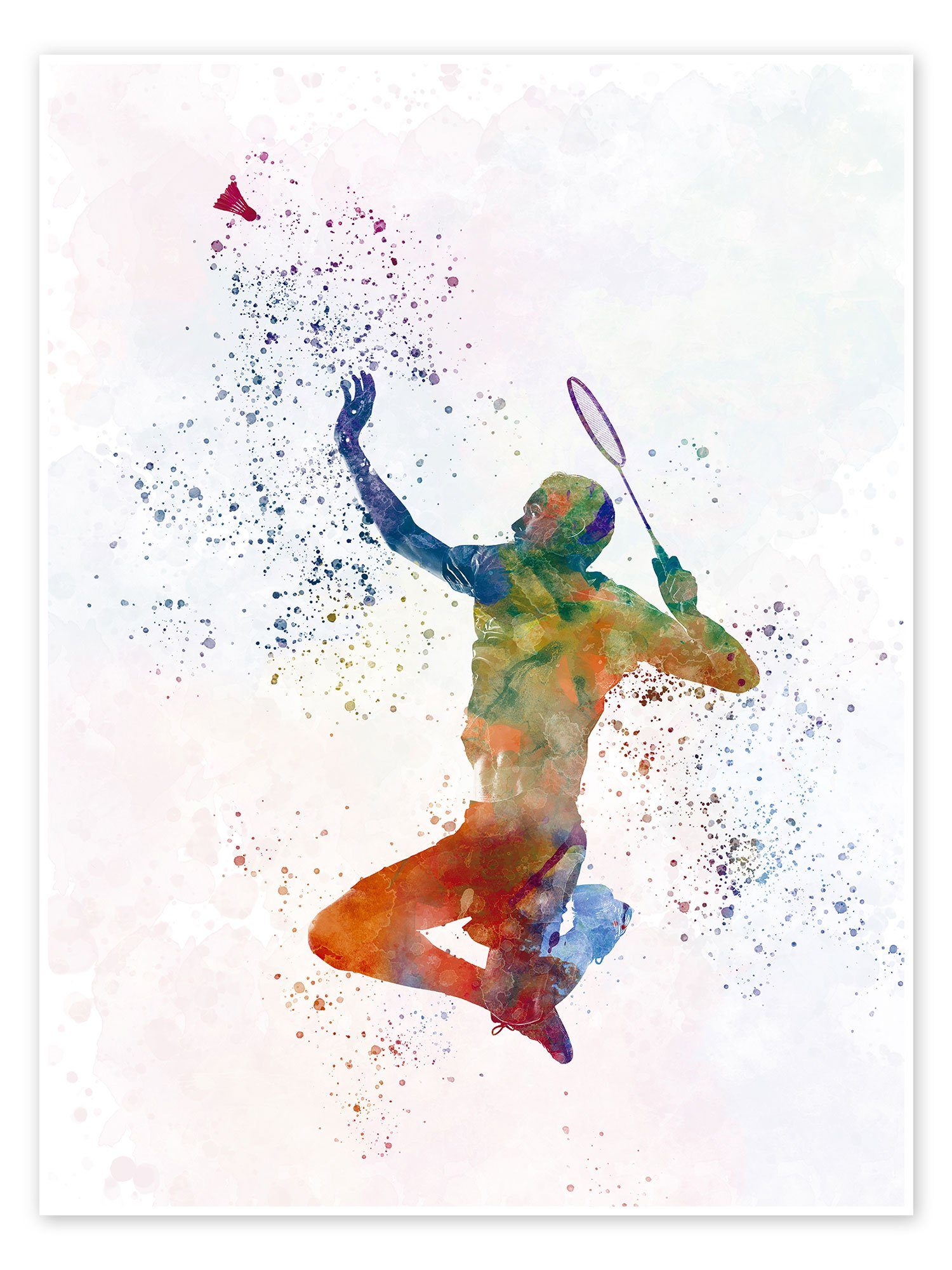 Posterlounge Poster nobelart, Badmintonspieler II, Fitnessraum Illustration
