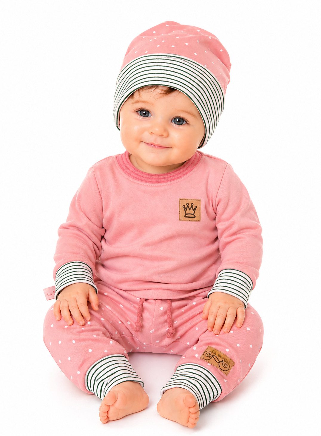 Langarmshirt & Hose Baby Anzug Erstlingsset Shirt Mitwachshose Mütze für Mädchen