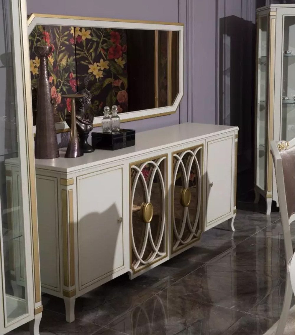 Xlmoebel Sideboard Luxuriöser Holzschrank mit eleganter Glasfront für Ihr Wohnzimmer (Sideboard), Hergestellt in Europa