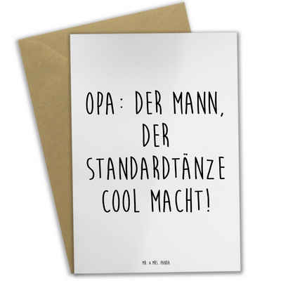 Mr. & Mrs. Panda Grußkarte Cooler Opa - Der Tanzmeister - Weiß - Geschenk, Einladungskarte, Glüc, Hochglänzende Veredelung