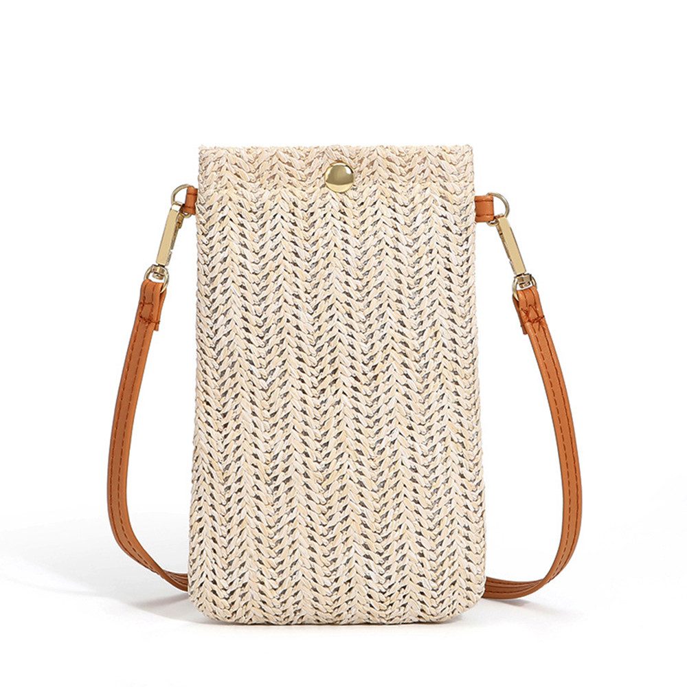 Coonoor Handytasche Umhängetasche Damen, Strohtaschen für Frauen Crossbody Strand Tasch