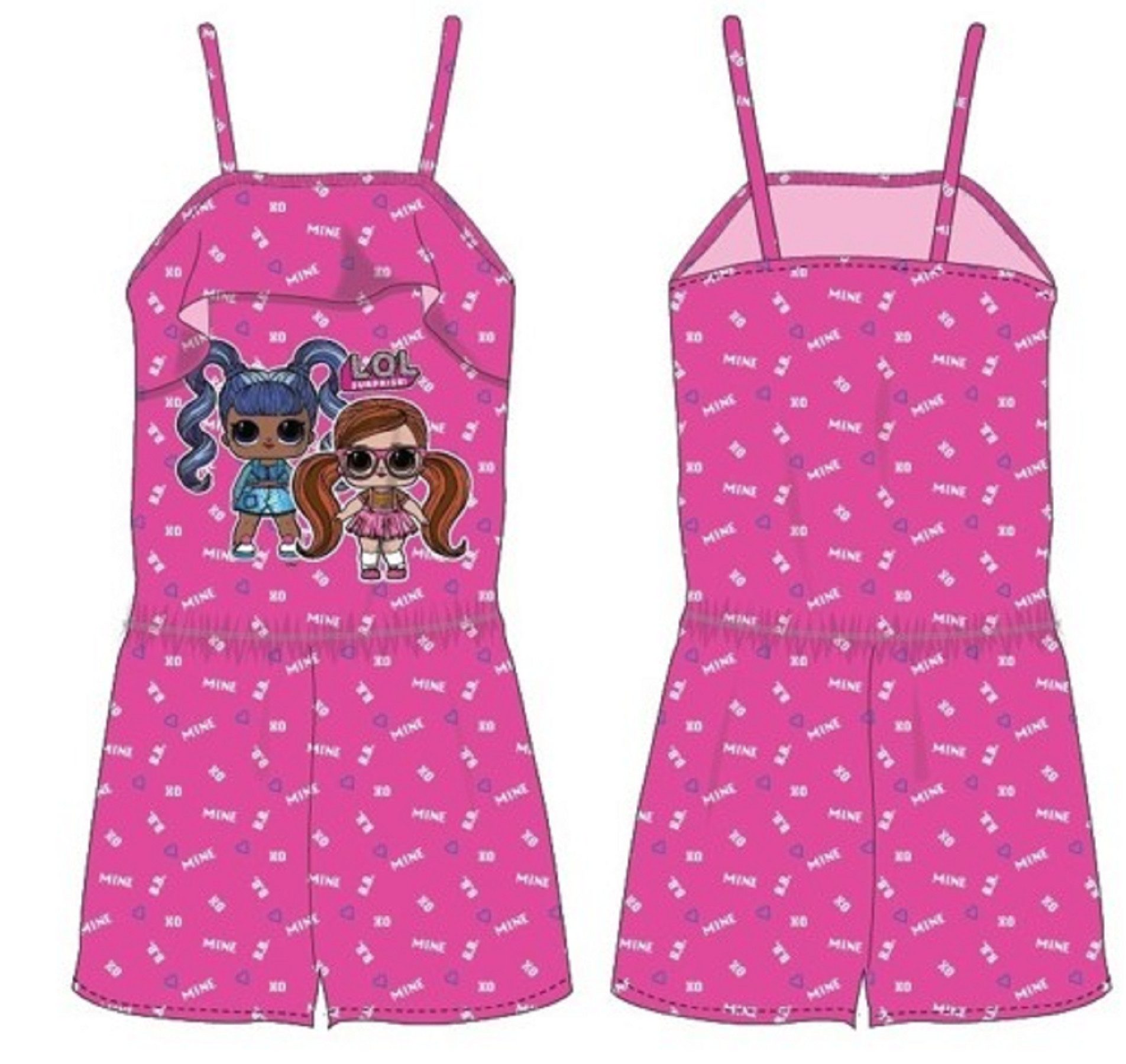 Bodykleid LOL Surprise Jumpsuit für Mädchen Rosa 100% Baumwolle
