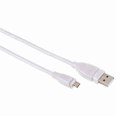 Hama 3m USB-Kabel Micro-B-Stecker Typ Micro-USB Weiß USB-Kabel, USB Typ A,USB Typ Micro-B, (300 cm), USB 2.0 Ladekabel und Datenkabel