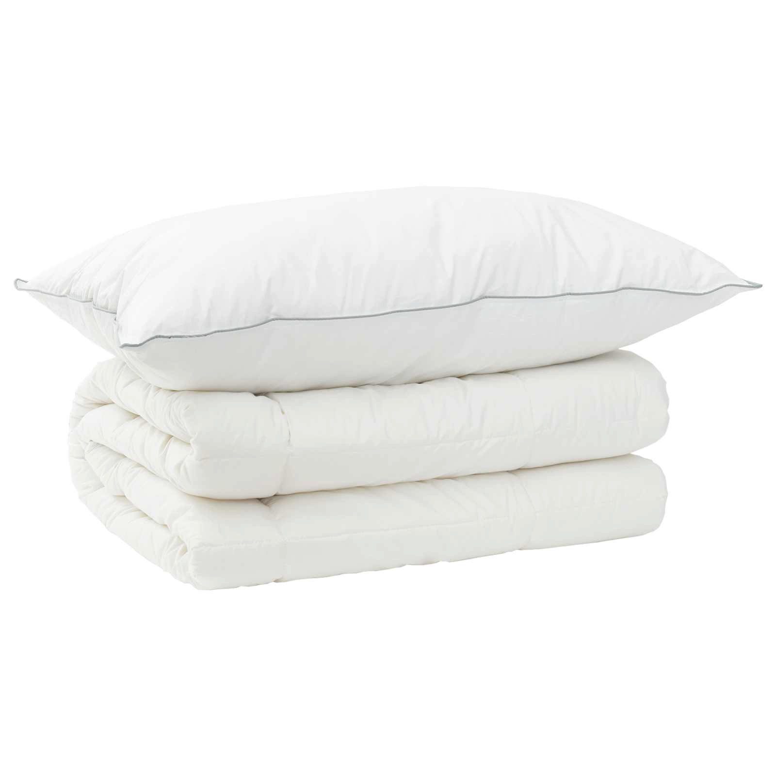vidaXL Bett Bettdecke und Kissen Set 2 stk. 140x200 cm 4 Jahreszeiten Wolle (2-tlg)