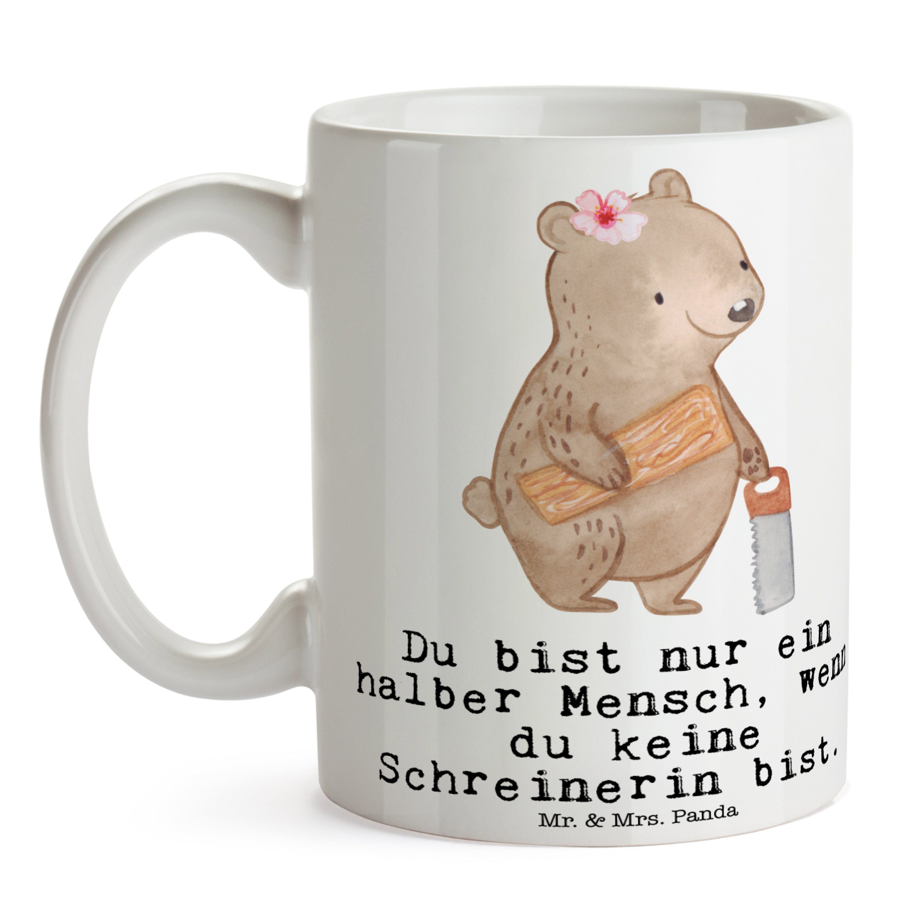 - Mrs. Tasse, Weiß Tasse Büro Mit, Keramik Schreinerin Panda & Geschenk, mit Herz - Mr. Keramiktasse,