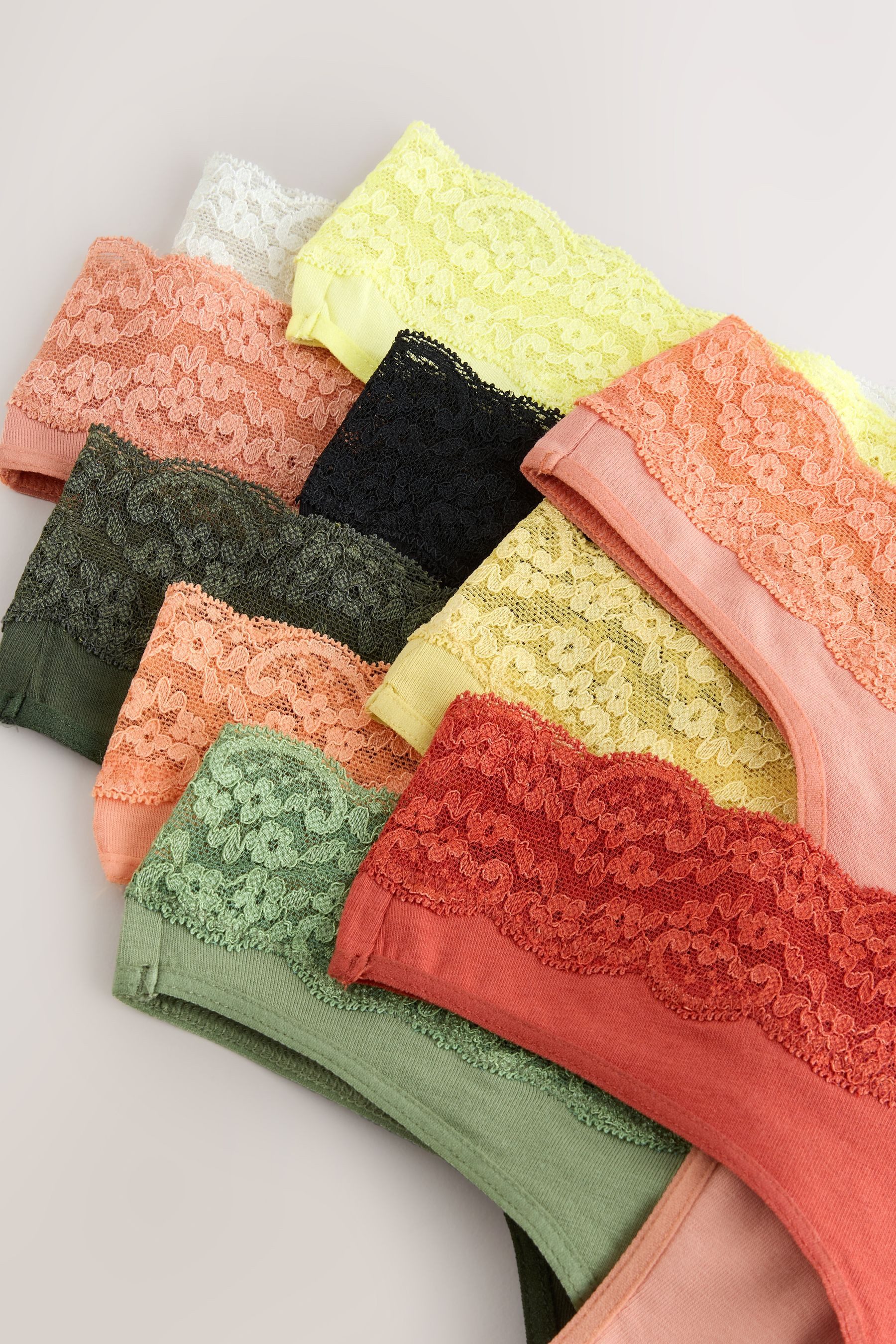 Next String 10er-Pack Baumwollslips mit Spitze, Tanga (10-St)