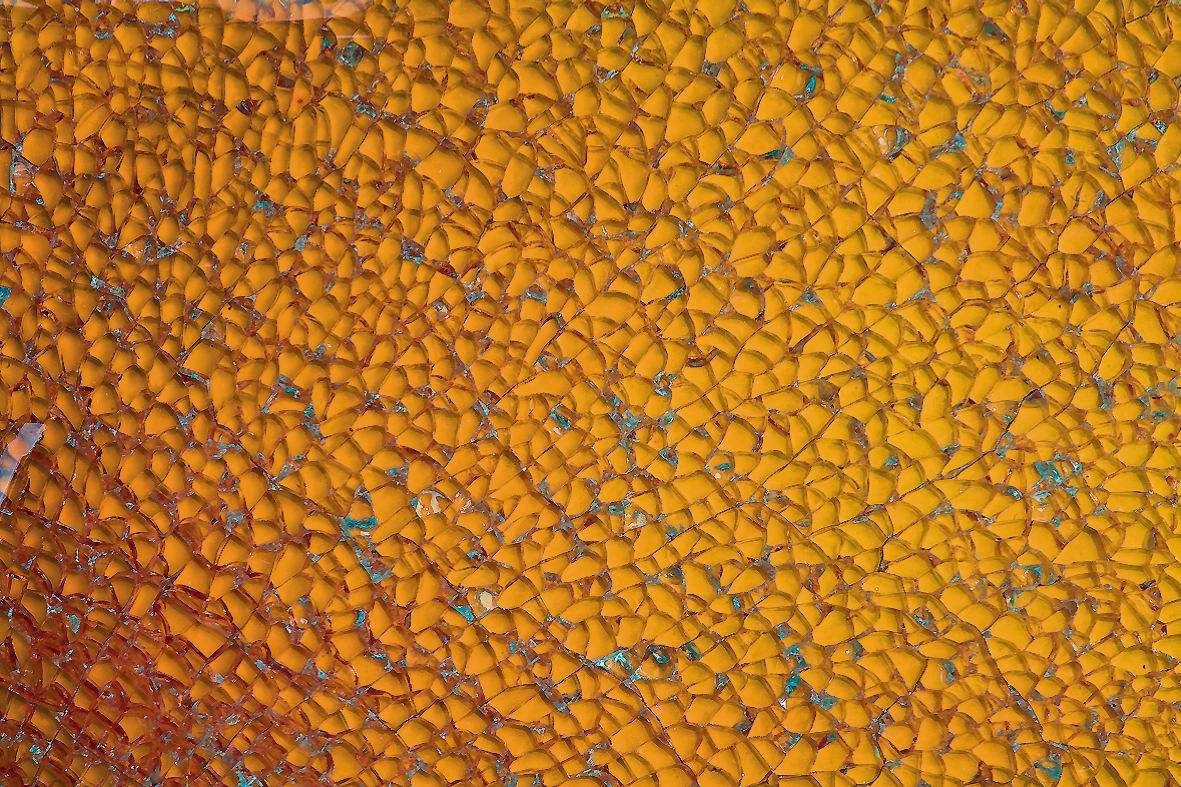 Glorex Dekoobjekt Crackle Mosaik Platte, 15 cm x 20 cm Gold-Glänzend