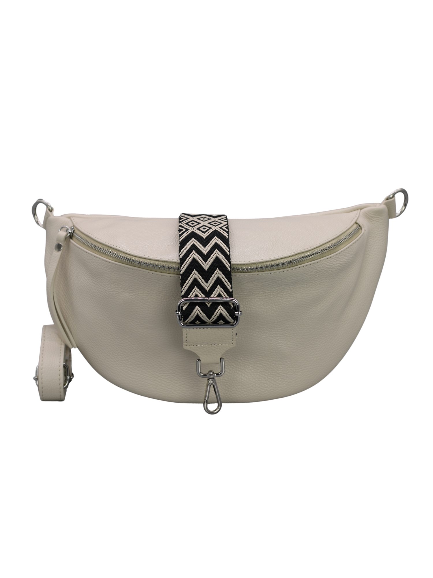 Adel Bags Schultertasche EMMA XL Umhängetasche Crossbody Bag Gürteltasche mit 2 Riemen, echtes Leder, hergestellt in Italien