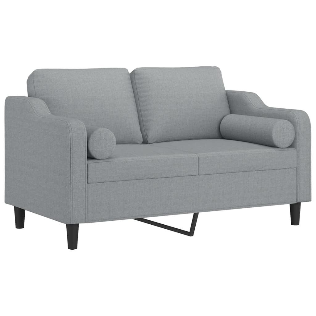 vidaXL Sofa 2-Sitzer-Sofa mit Zierkissen Hellgrau günstig online kaufen