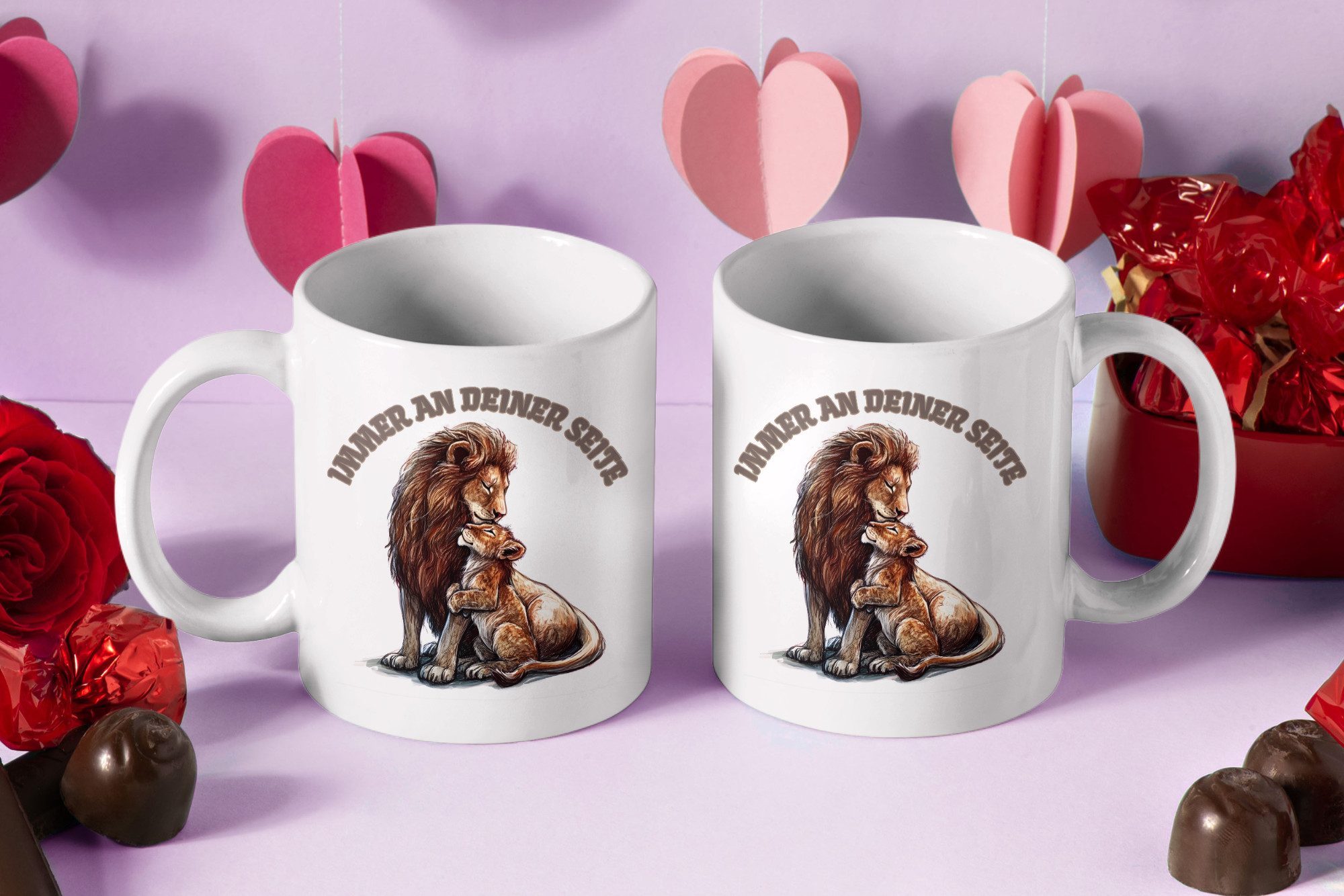WS-Trend Tasse Löwe Immer an deiner Seite Kaffeetasse Teetasse Geschenkidee, Keramik