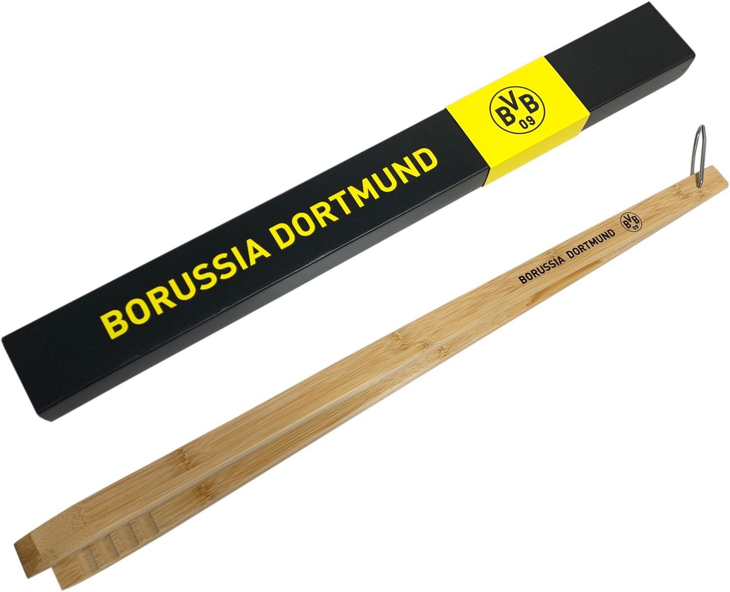 in Grillfürst Dortmund Grillzange Edition Geschenkverpackung Bambus Grillzange Grillfürst Borussia -