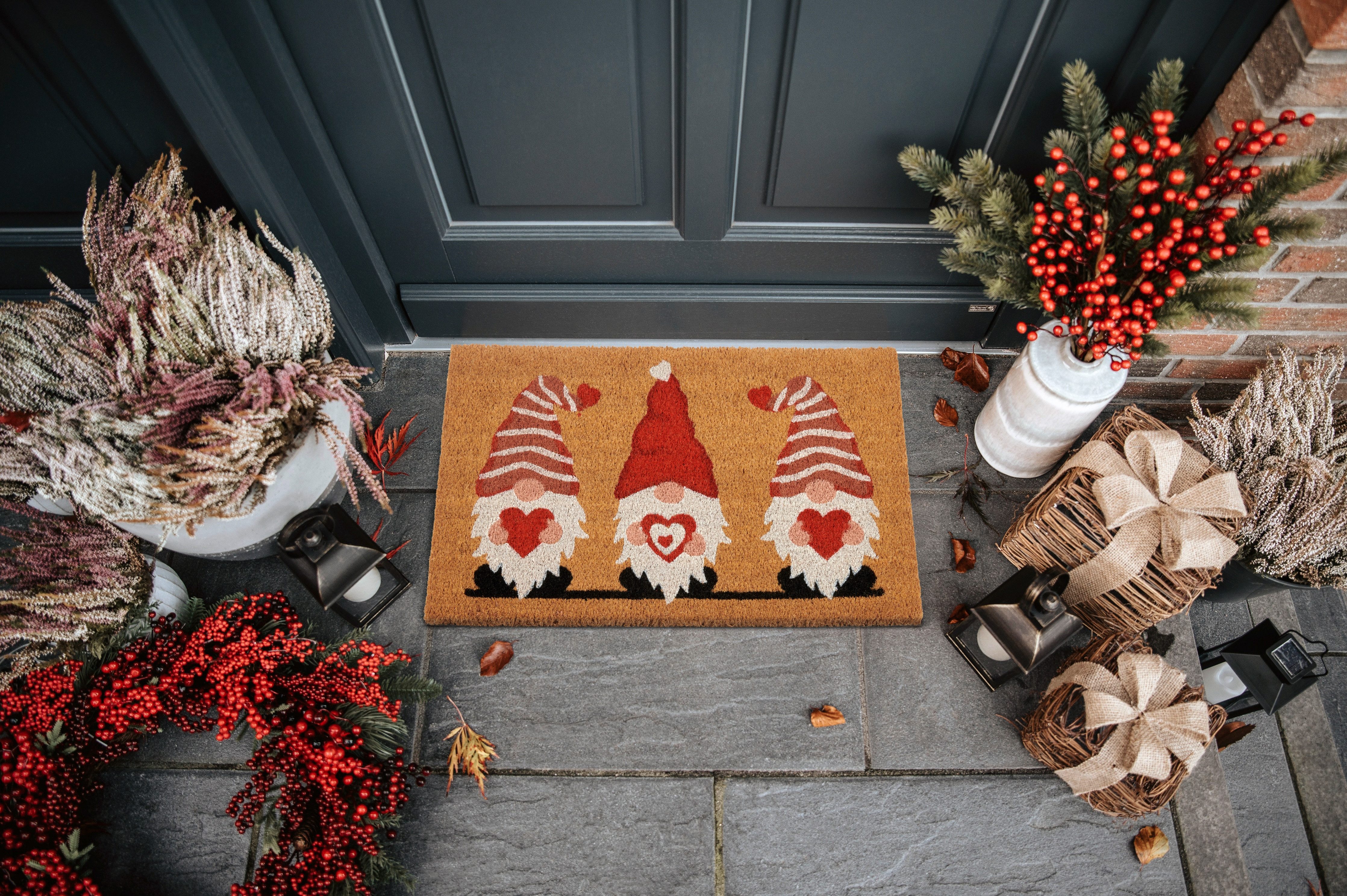 HANSE Home Fußmatte Kokos Gnome Heart, Türmatte, rechteckig, Höhe: 15 mm, Schmutzfangmatte, Rutschfest, Outdoor, Weihnachten, Kokosmatte, Zwerg – Bild 2 von 5