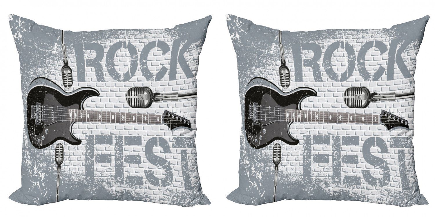 Backsteinmauer (2 Digitaldruck, Doppelseitiger Modern Gitarre Accent Stück), Abakuhaus Kissenbezüge auf Rockmusik