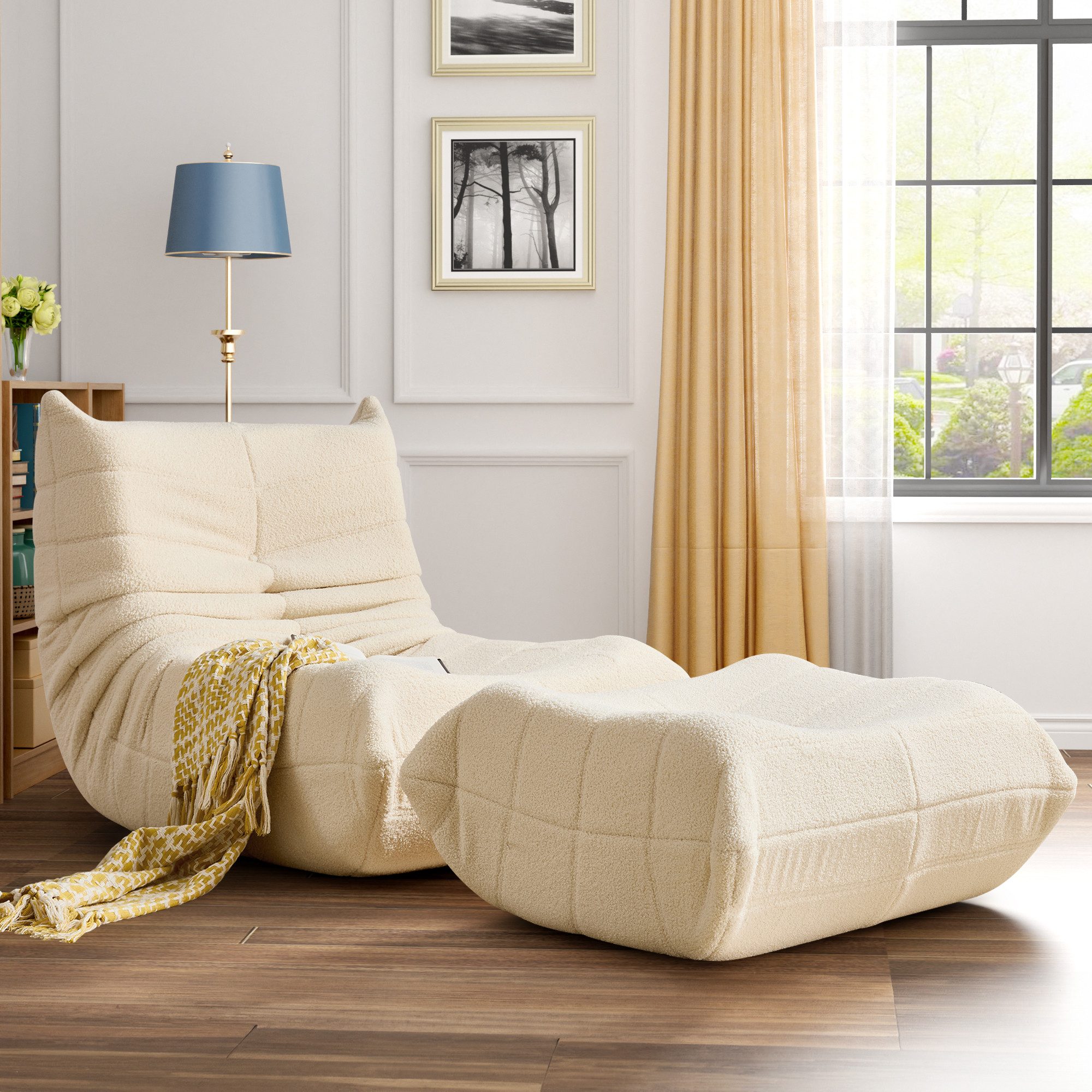 STILVORA Sitzsack Relaxsessel Indoor-Lazy Sofa mit Fußstütze & Hochelastisc günstig online kaufen