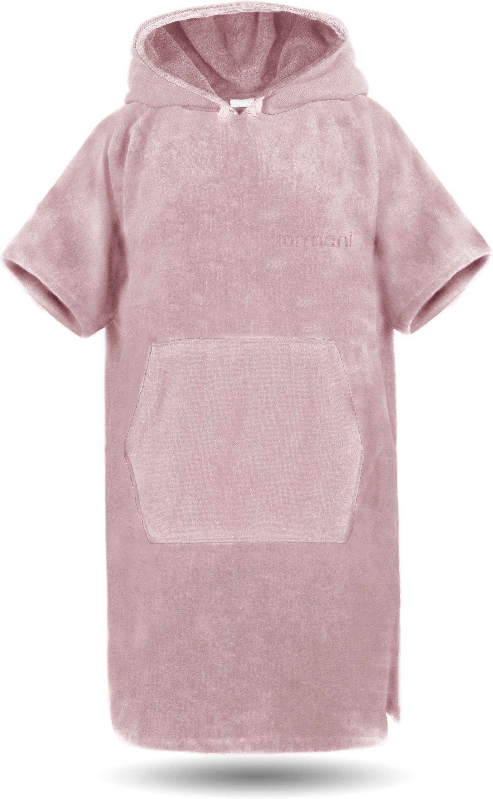 normani Badeponcho Bademantel Surfer Poncho, Midilänge, Baumwolle, Kapuze, Schlupf, Badeponcho aus 100 % saugstarker Baumwolle
