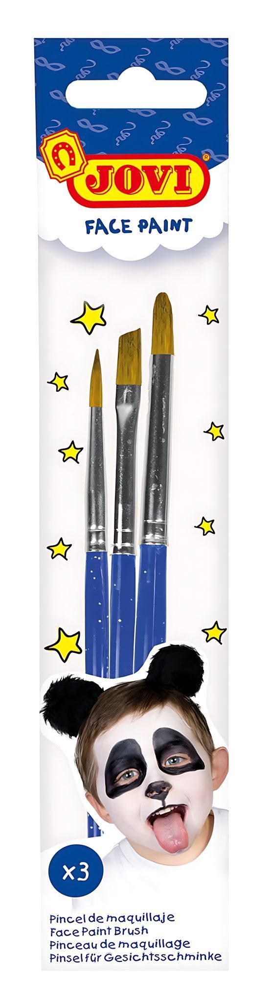 Jovi Kostüm JOVI FACE PAINT Schminkpinsel Beutel mit 3 Stück
