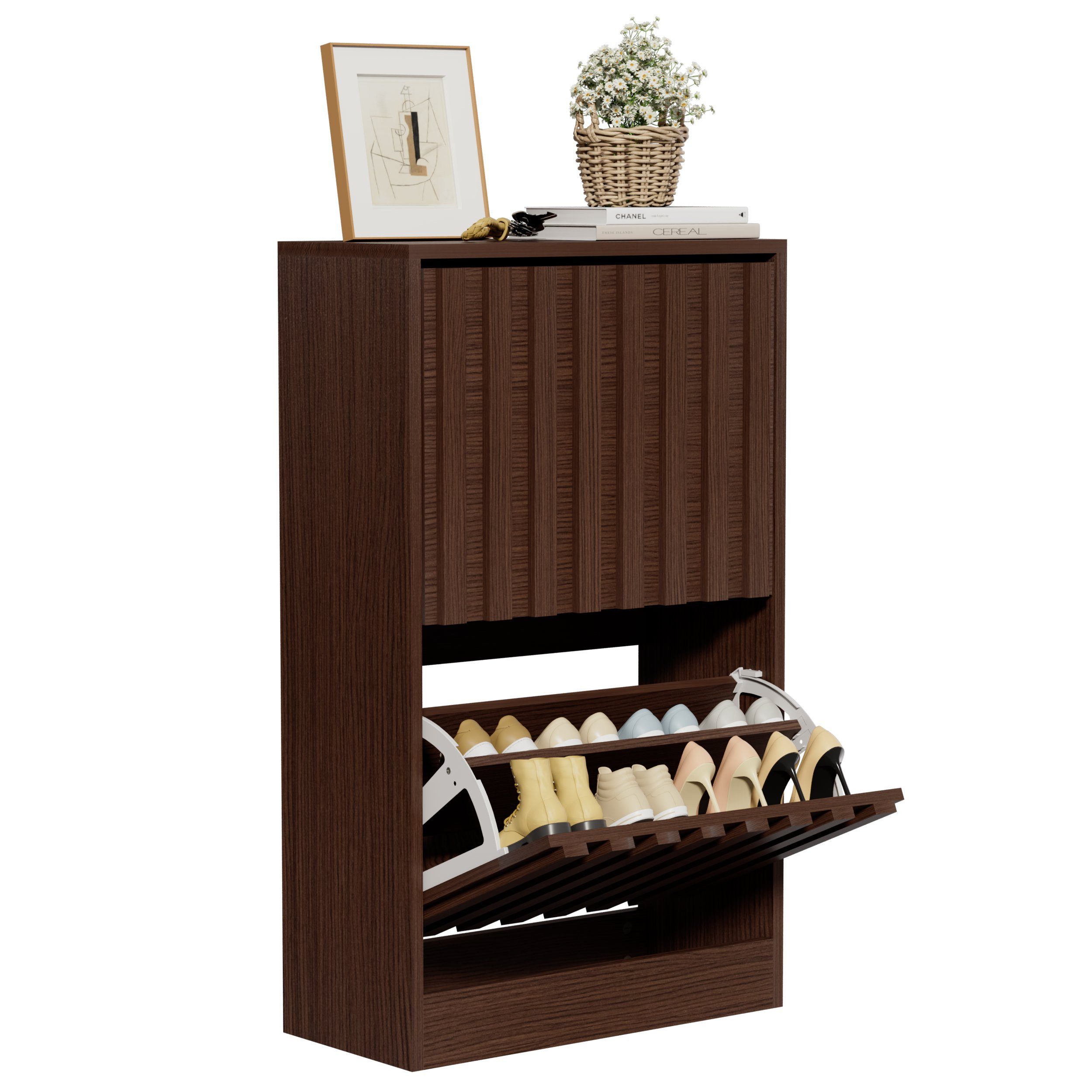 UEV Schuhschrank mit 2 Klappen Schuhregal Schukipper schmal platzsparend (A günstig online kaufen