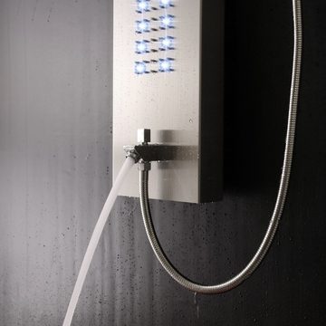 HOME DELUXE Duschsystem Duschpaneel ORINOCO, Höhe 156 cm, mit LED Beleuchtung I Edelstahl Duschsäule, Duscharmatur