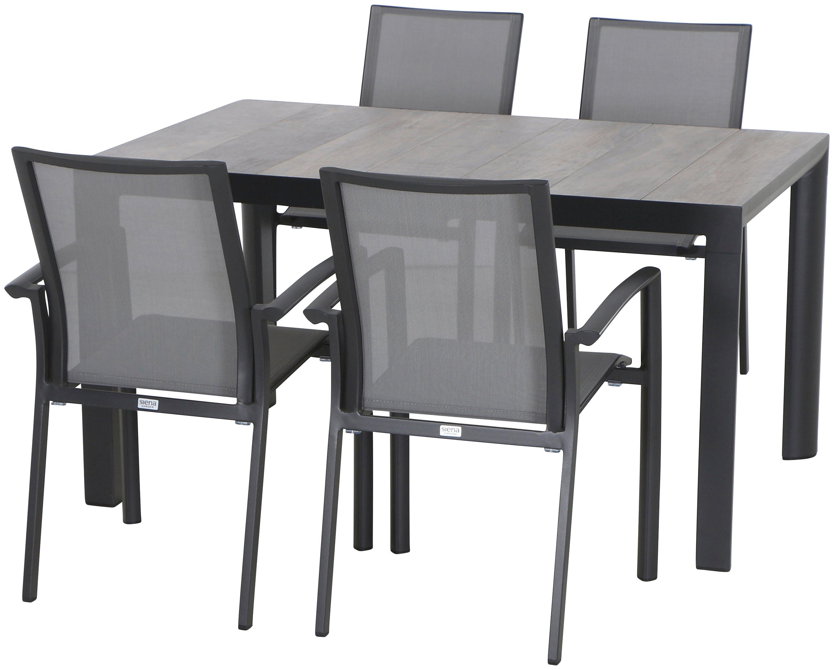 Siena Garden Garten-Essgruppe Velia, (5-tlg)