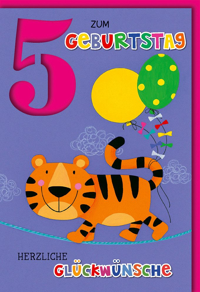 Verlag Dominique Grußkarten 5. Geburtstag Glückwunschkarte im Format