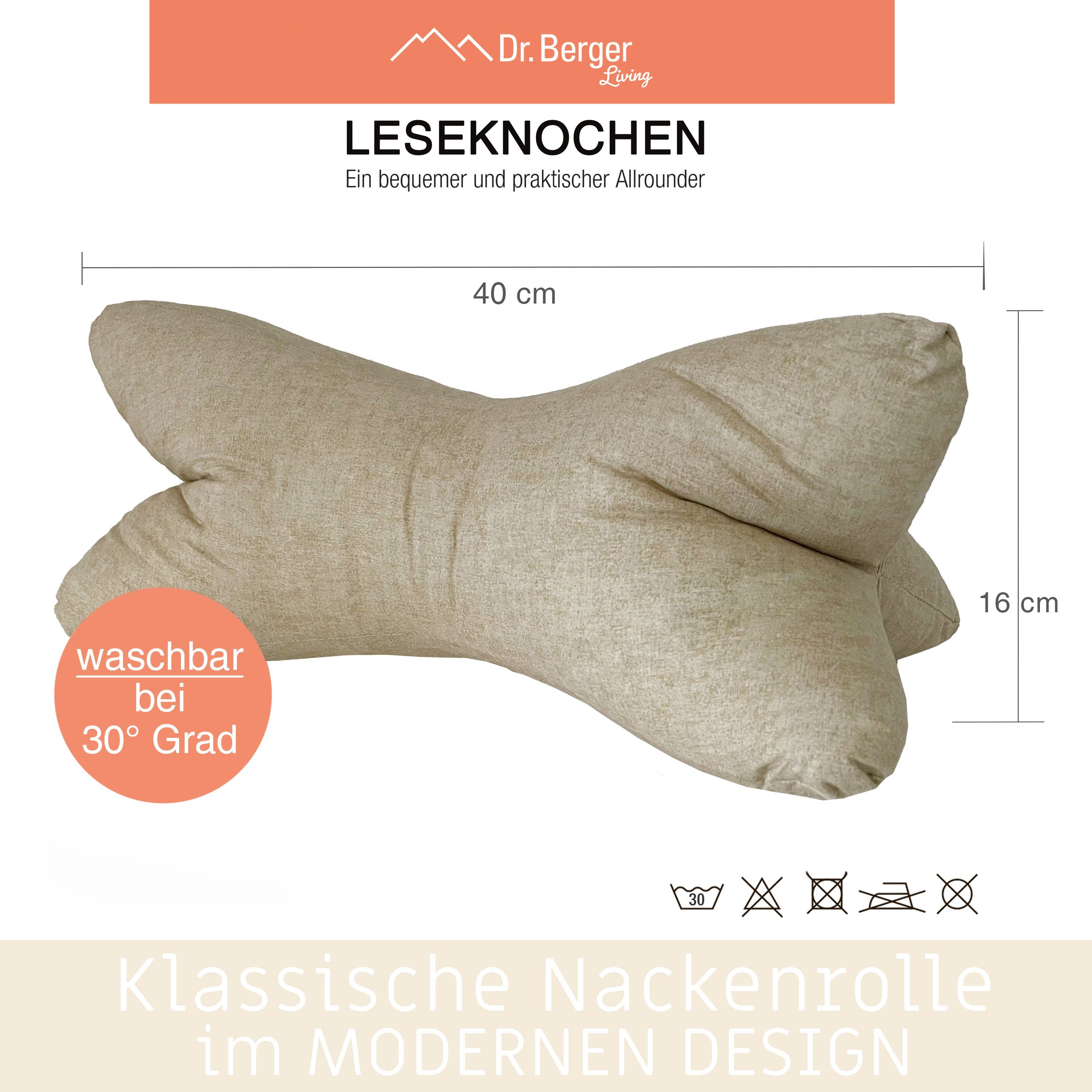 x Nackenkissen Berger Natur Leseknochen 40 Dr. 16 cm Beige