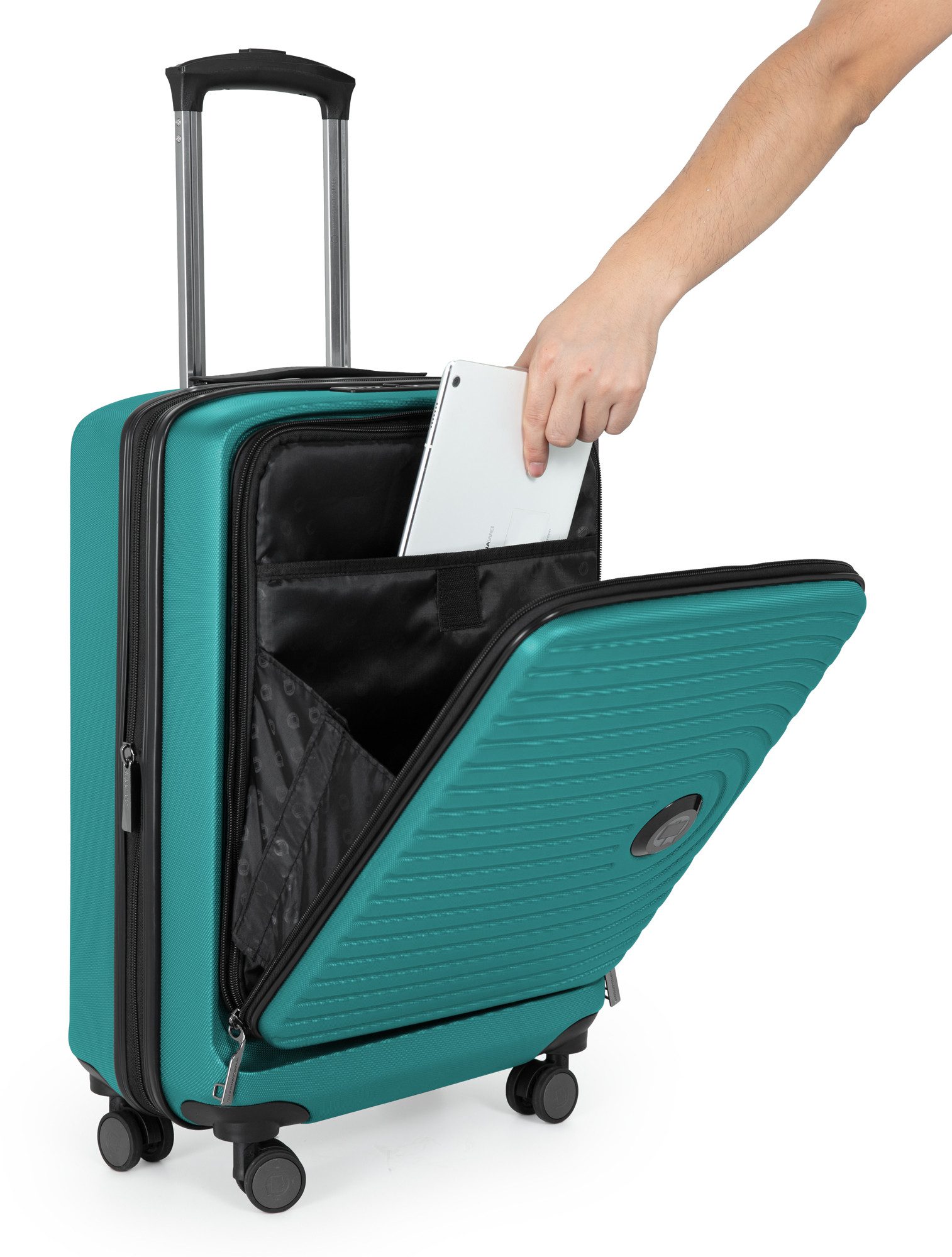 Hauptstadtkoffer Handgepäckkoffer Mitte, 4 Rollen, Handgepäck-Trolley Toploader, Laptop-Fach, TSA 37L