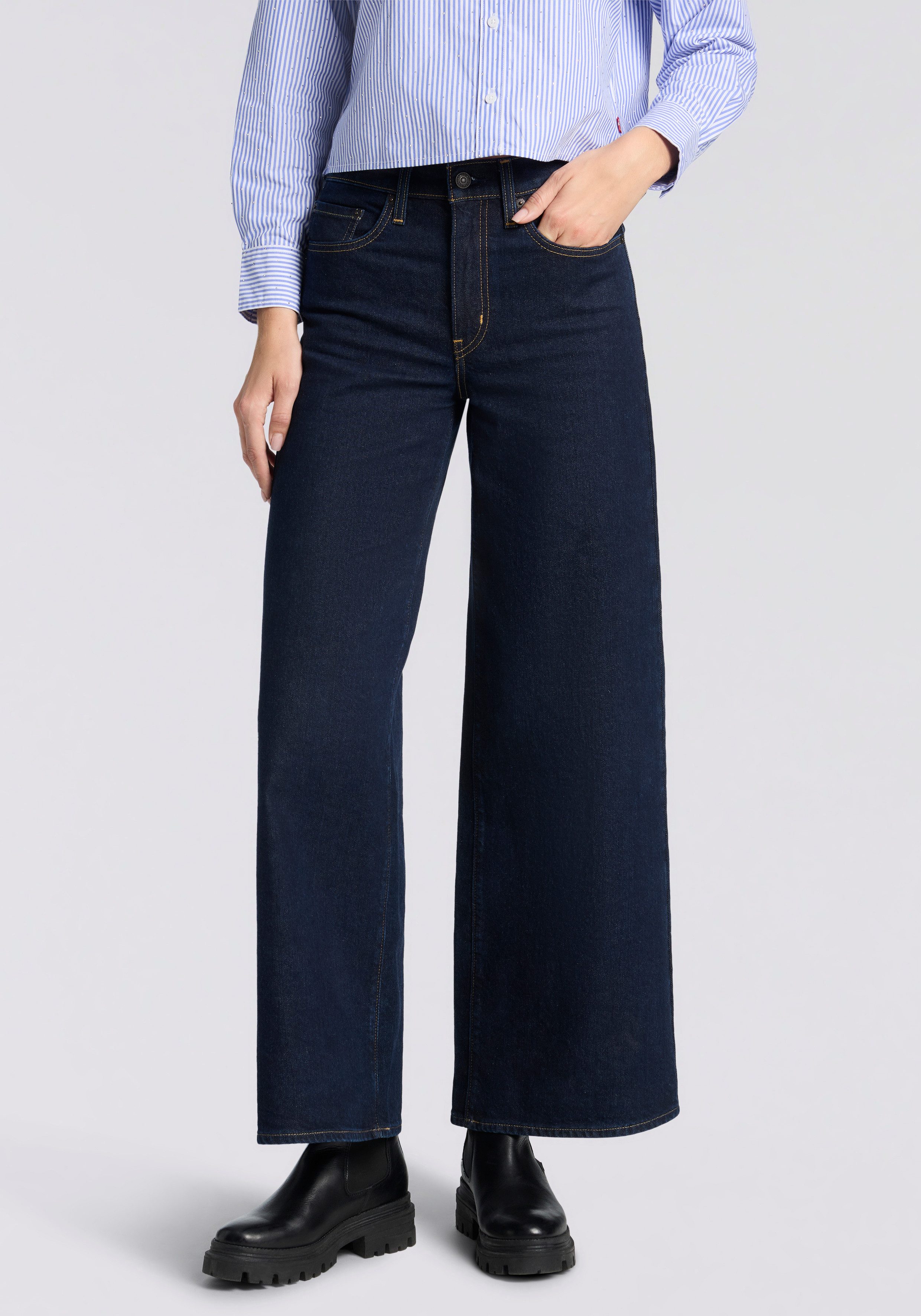 Levi's® Schlagjeans Levi's® 728 High-Rise Wide-Leg Jeans weite Beinform