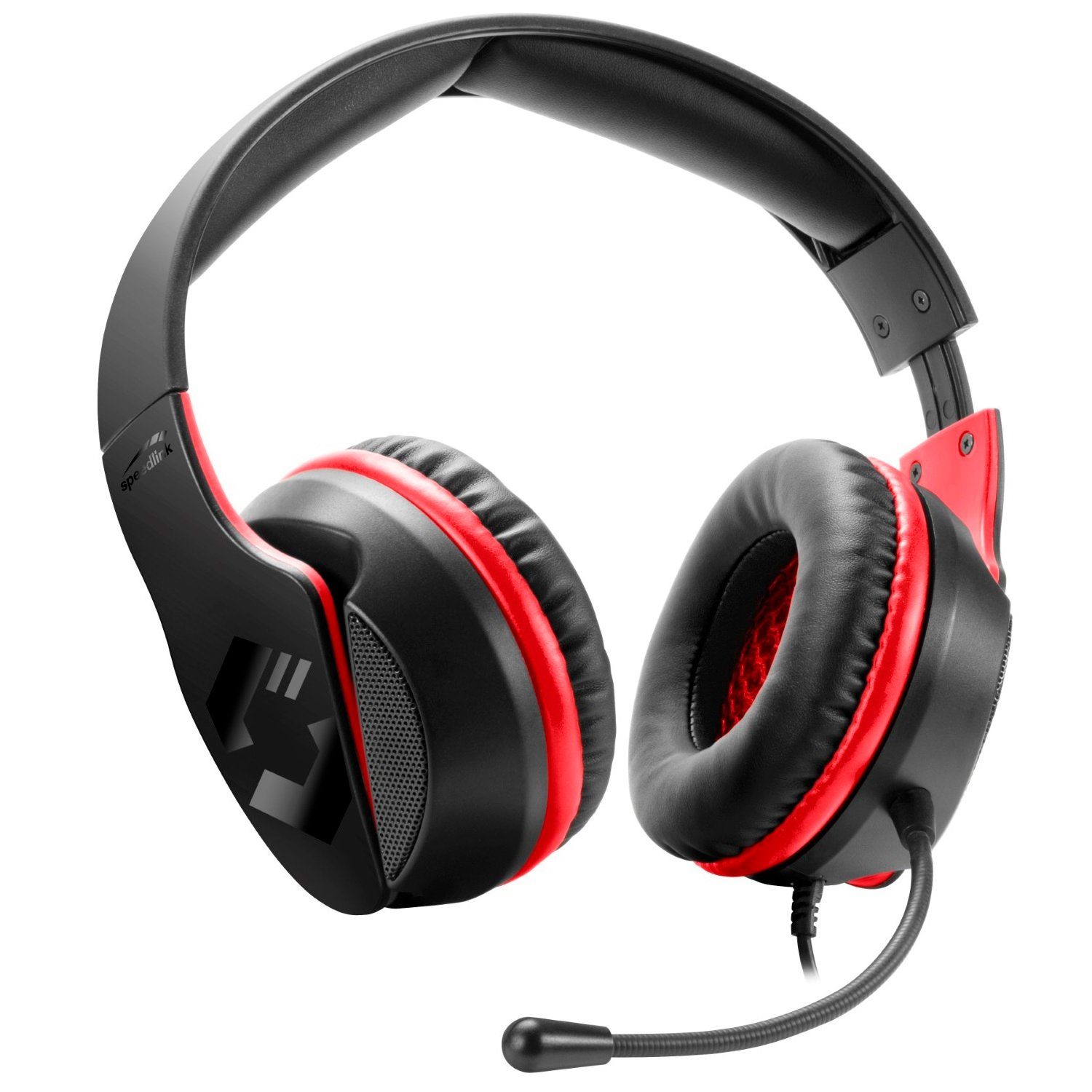 Speedlink HADOW Stereo Gaming Headset Gamer Kopfhörer Gaming-Headset (Einstellbare Höhe, kabelgebunden, Mikrofon, verstellbar, Over-Ear, Lautstärkenregler, für PC Notebook)