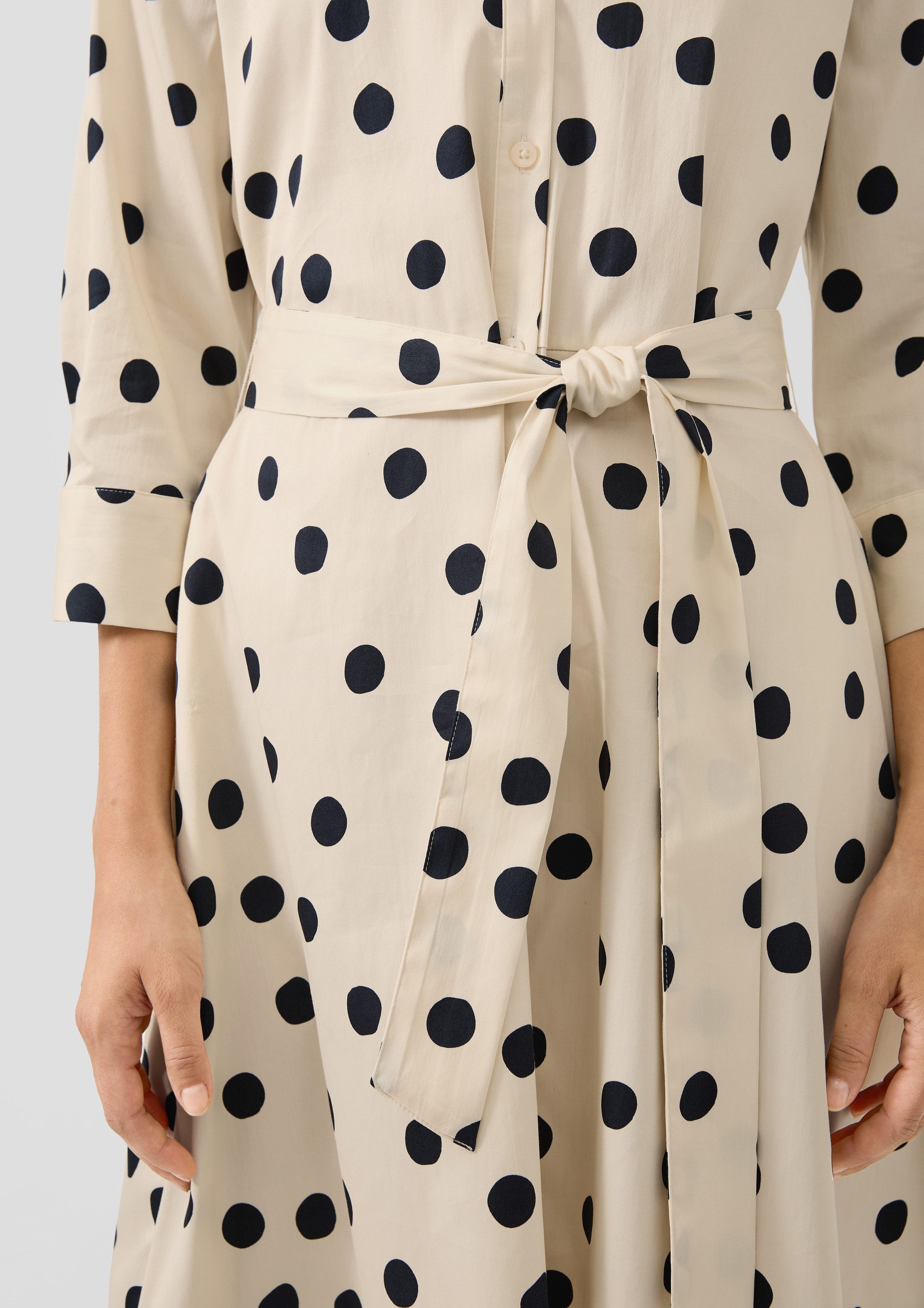 s.Oliver Midikleid Kleid Elastisches Baumwollkleid mit Viskosefutter