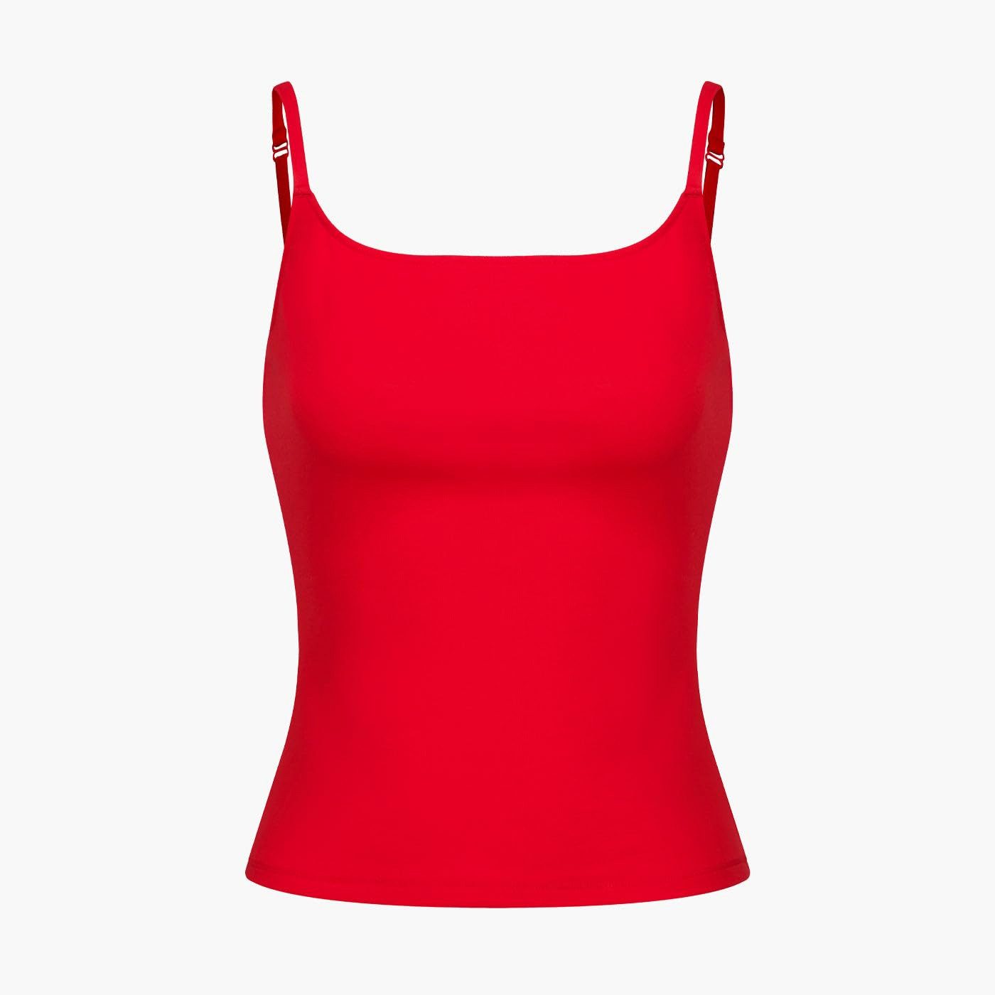 cfab by creamy fabrics Spaghettitop Cotton Cami-Top-Fire Red-S (1-tlg) günstig online kaufen