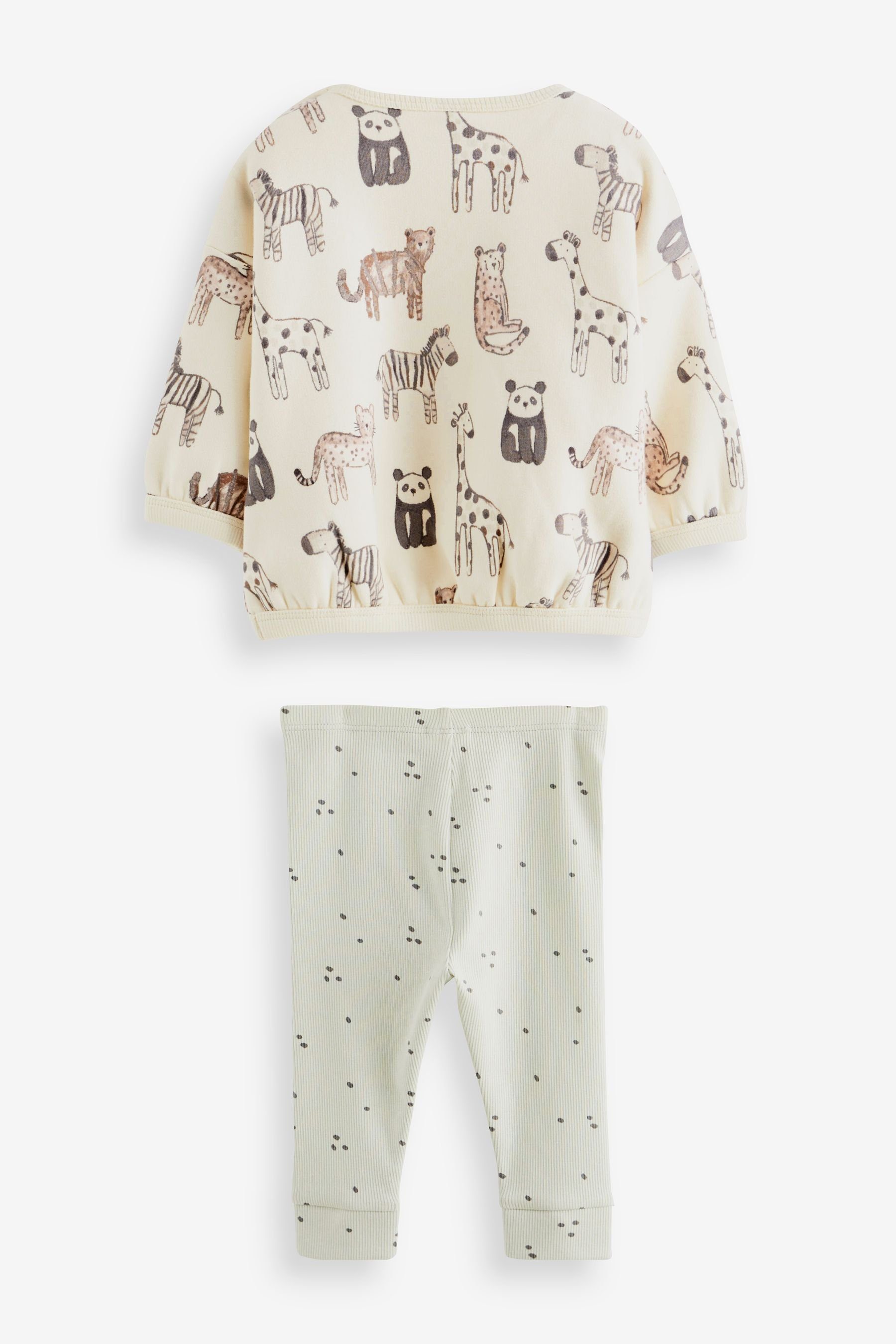 2-teiliges & Next und Leggings Mint (2-tlg) Baby-Set Leggings Shirt mit Safari Green Sweatshirt