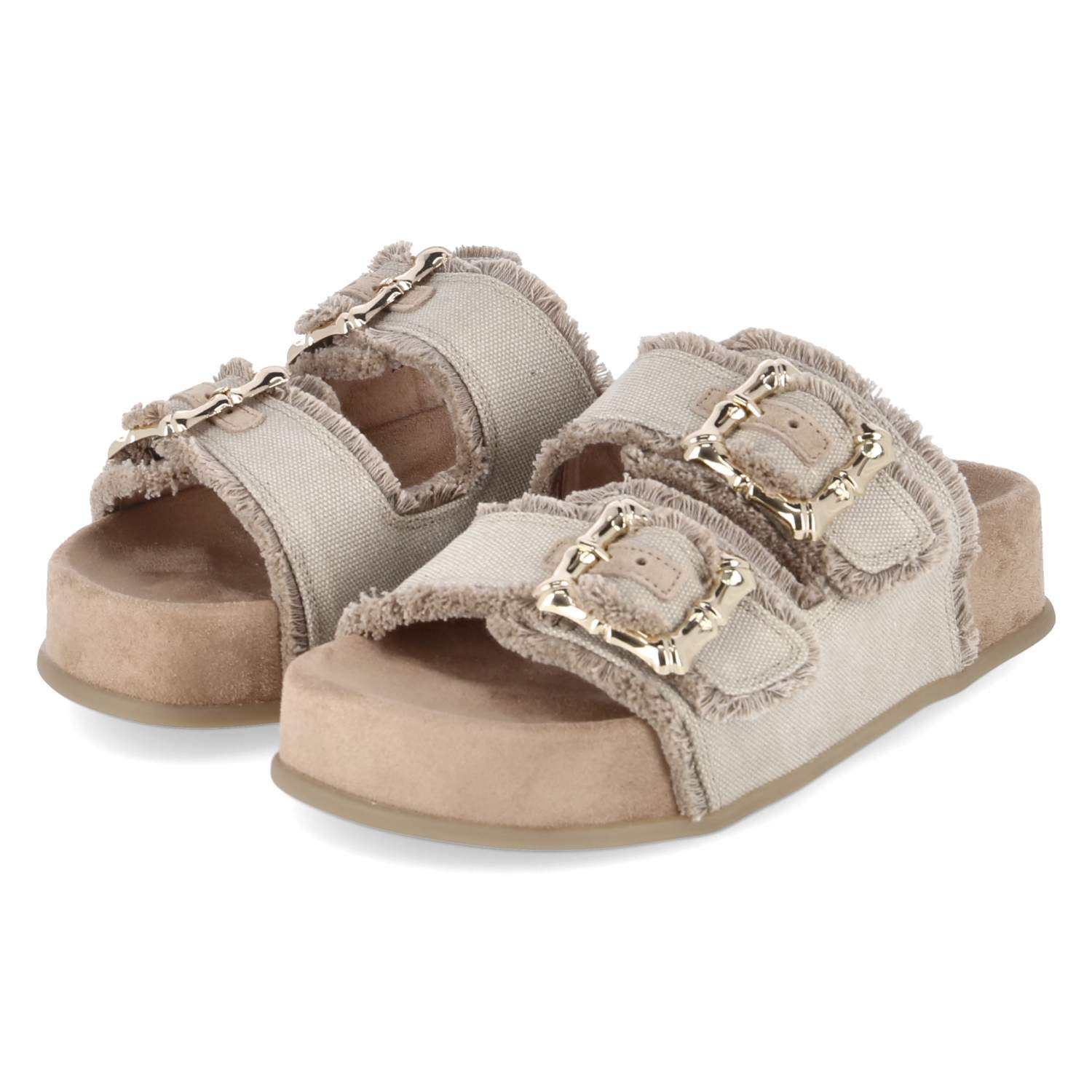 Paul Green Paul Green 6221-009 Damen Textil taupe Pantolette