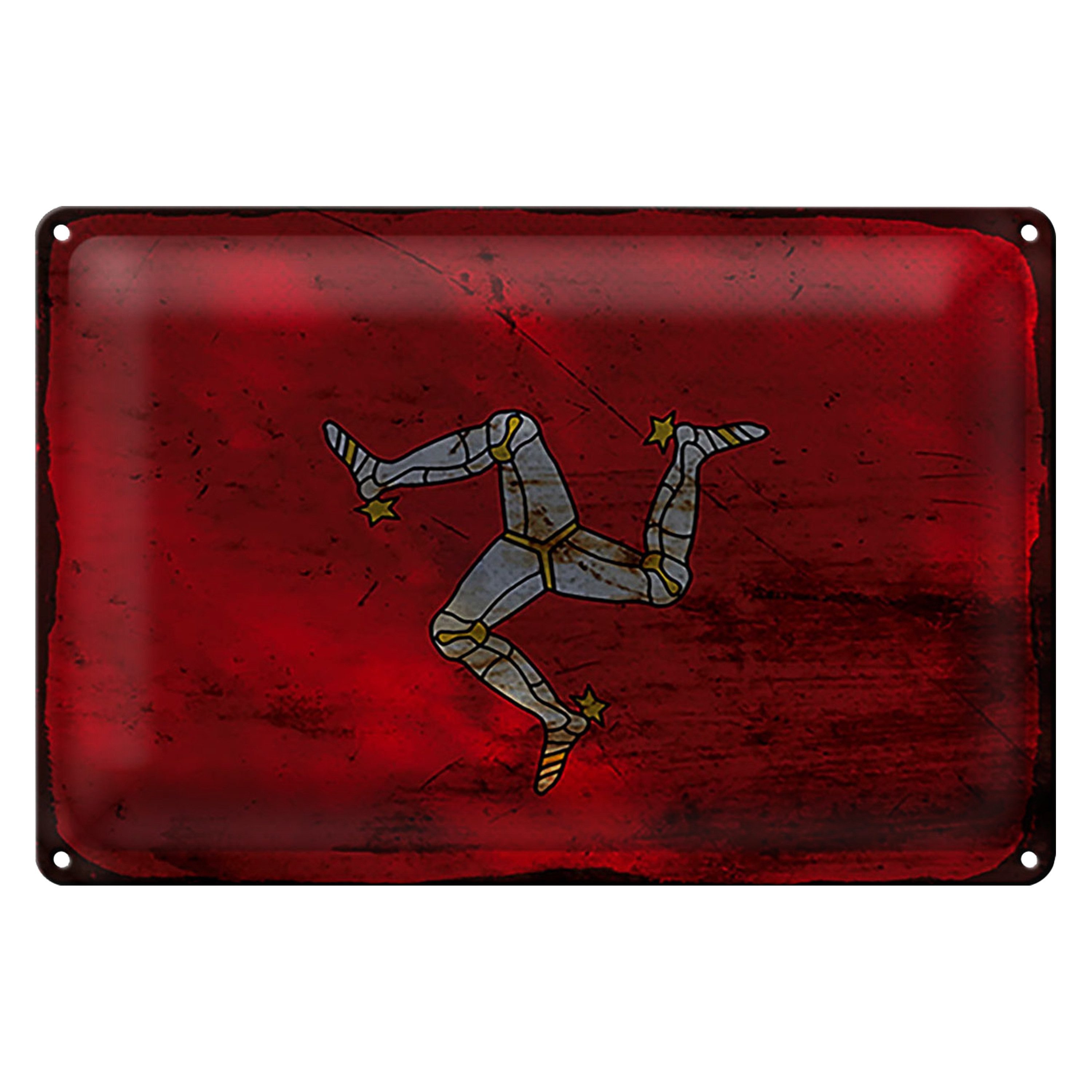 Roomando Metallschild Flagge Isle of Man 40x30cm Isle of Man Rost