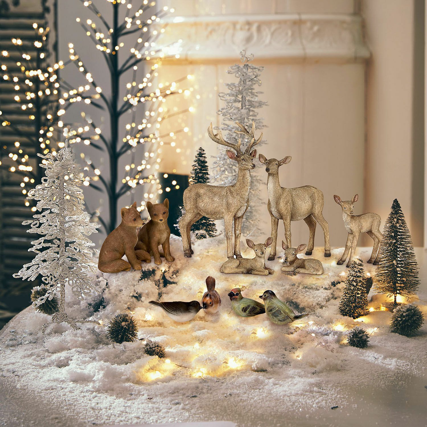 Mirabeau Weihnachtsfigur Waldtier 11er Set Pluvet braun (11er Set, 11er Set)