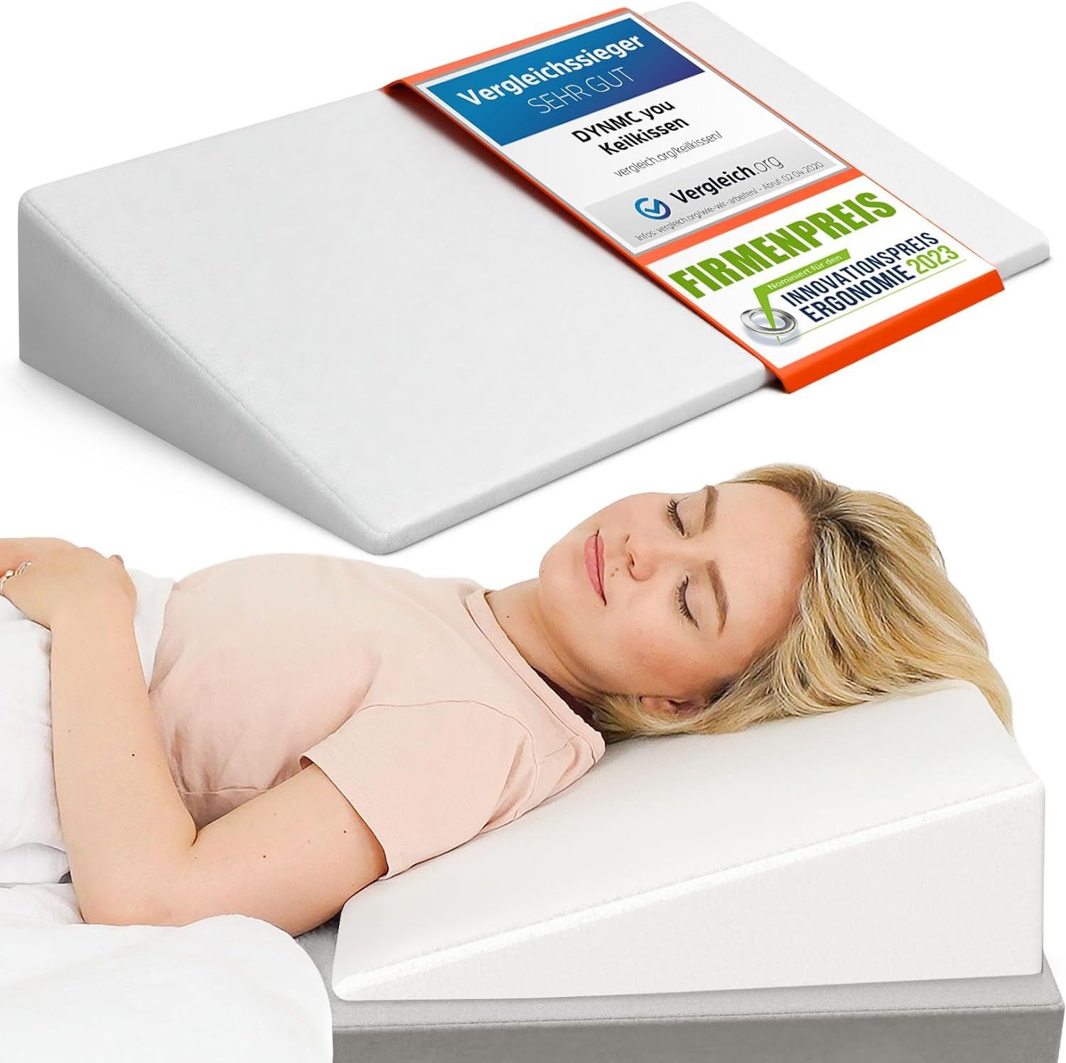 Keilkissen Bett 90 x 45cm - Test SEHR GUT - Reflux-Kissen, Lesekissen