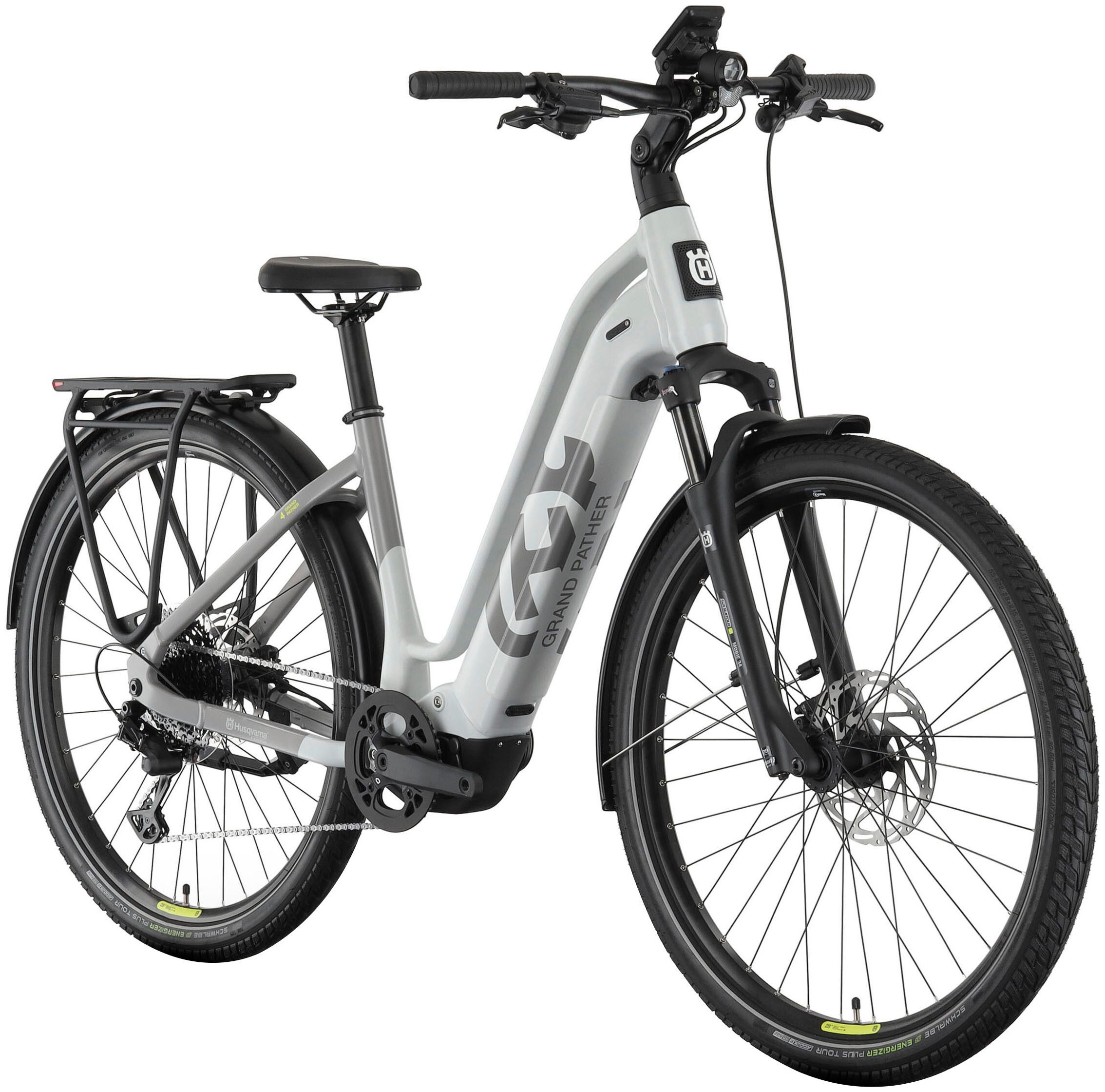 Husqvarna E-BICYCLES E-Bike Trekkingrad E-Trekkingbike Grand Pather 4, 11 Gang Tektro RD-M550 Schaltwerk, Kettenschaltung, Mittelmotor, 630 Wh, (tiefer Einstieg, 28", Yamaha Motor, Scheibenbremsen, Straßenzulassung), Pedelec, Elektrofahrrad für Herren