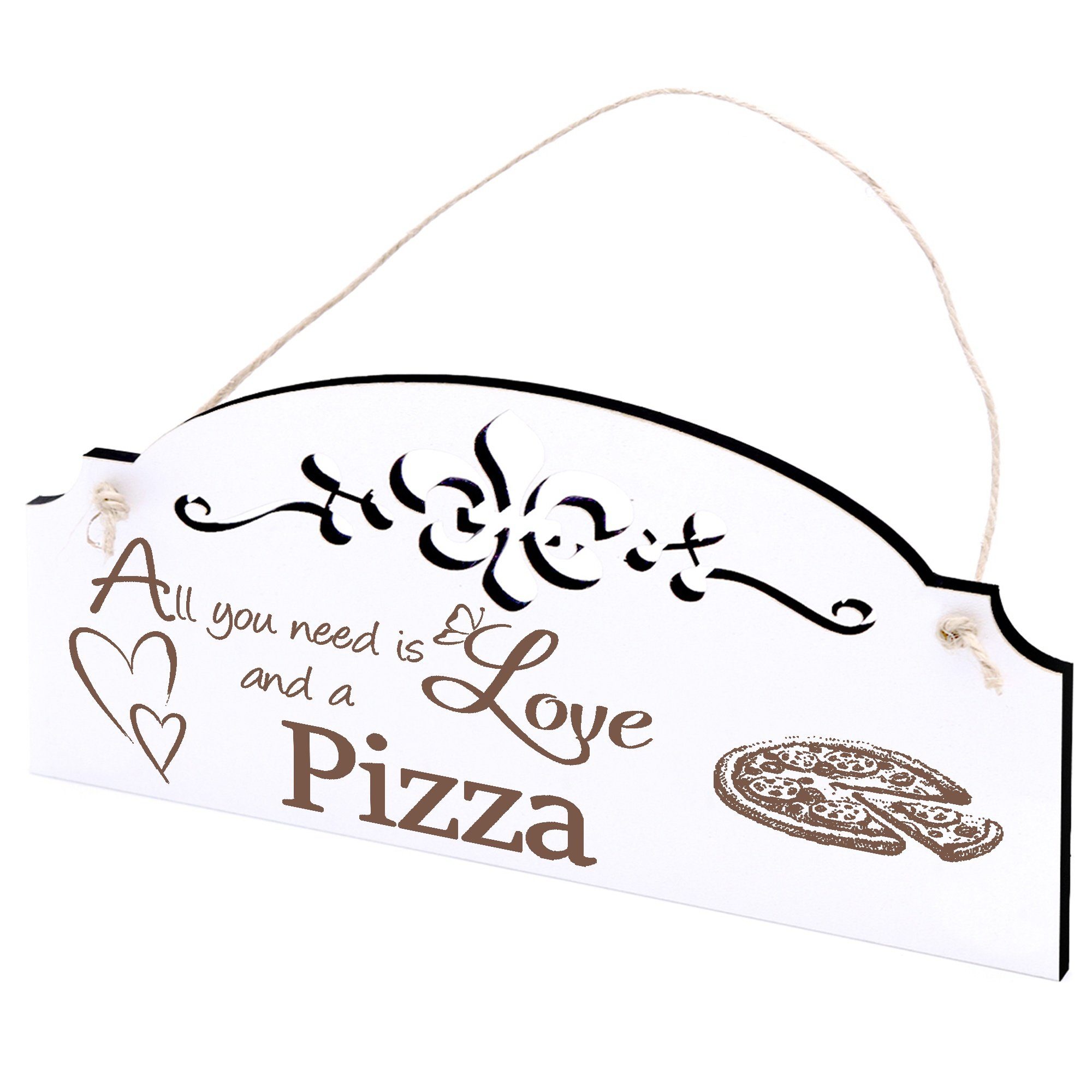 Dekolando Hängedekoration Pizza Deko 20x10cm All you need is Love | Dekohänger