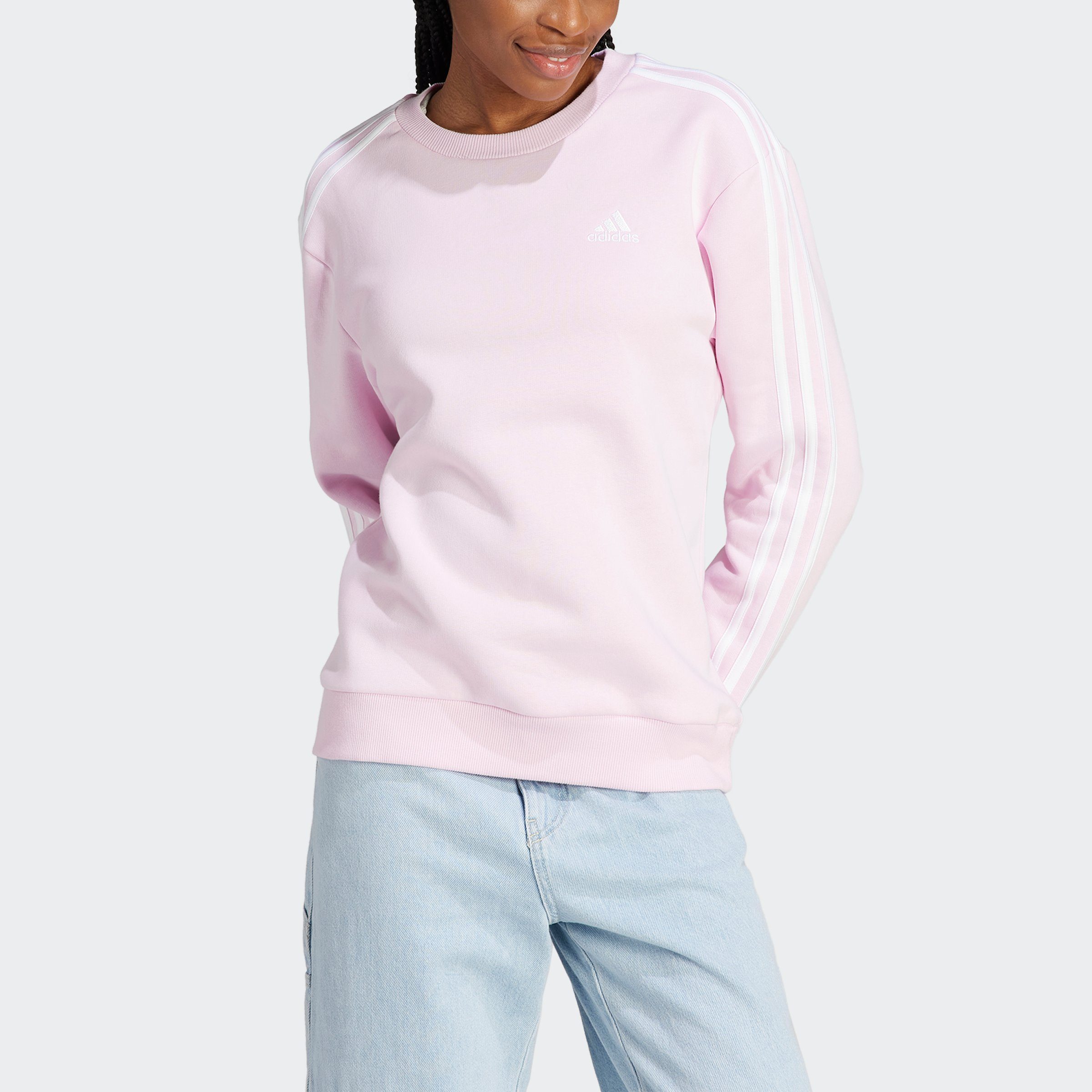adidas Sportswear Sweatshirt W 3S FL SWT Clear Pink / White